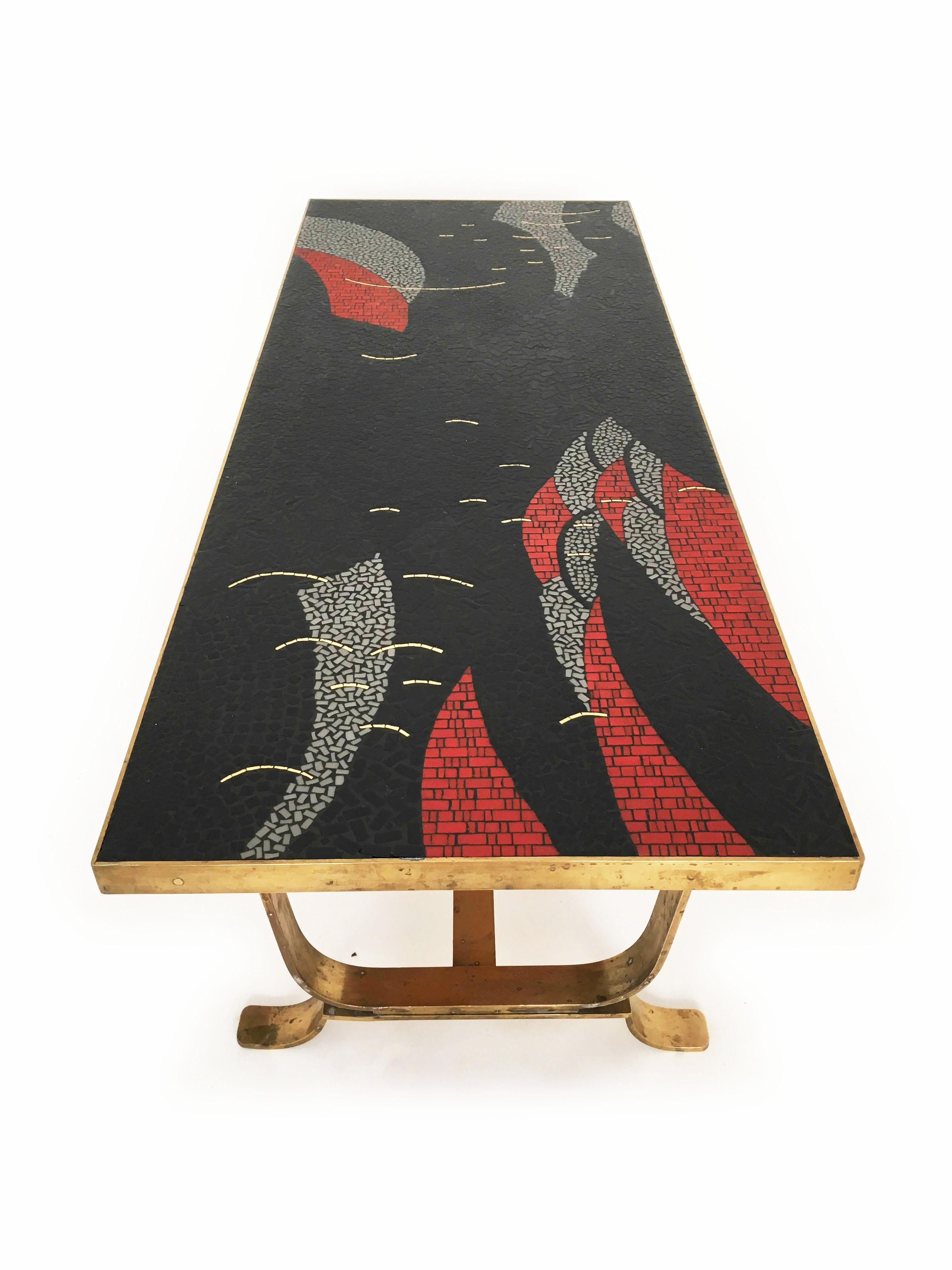 Berthold Müller Mosaic Coffee Cocktail Table, Germany 1950s For Sale 4
