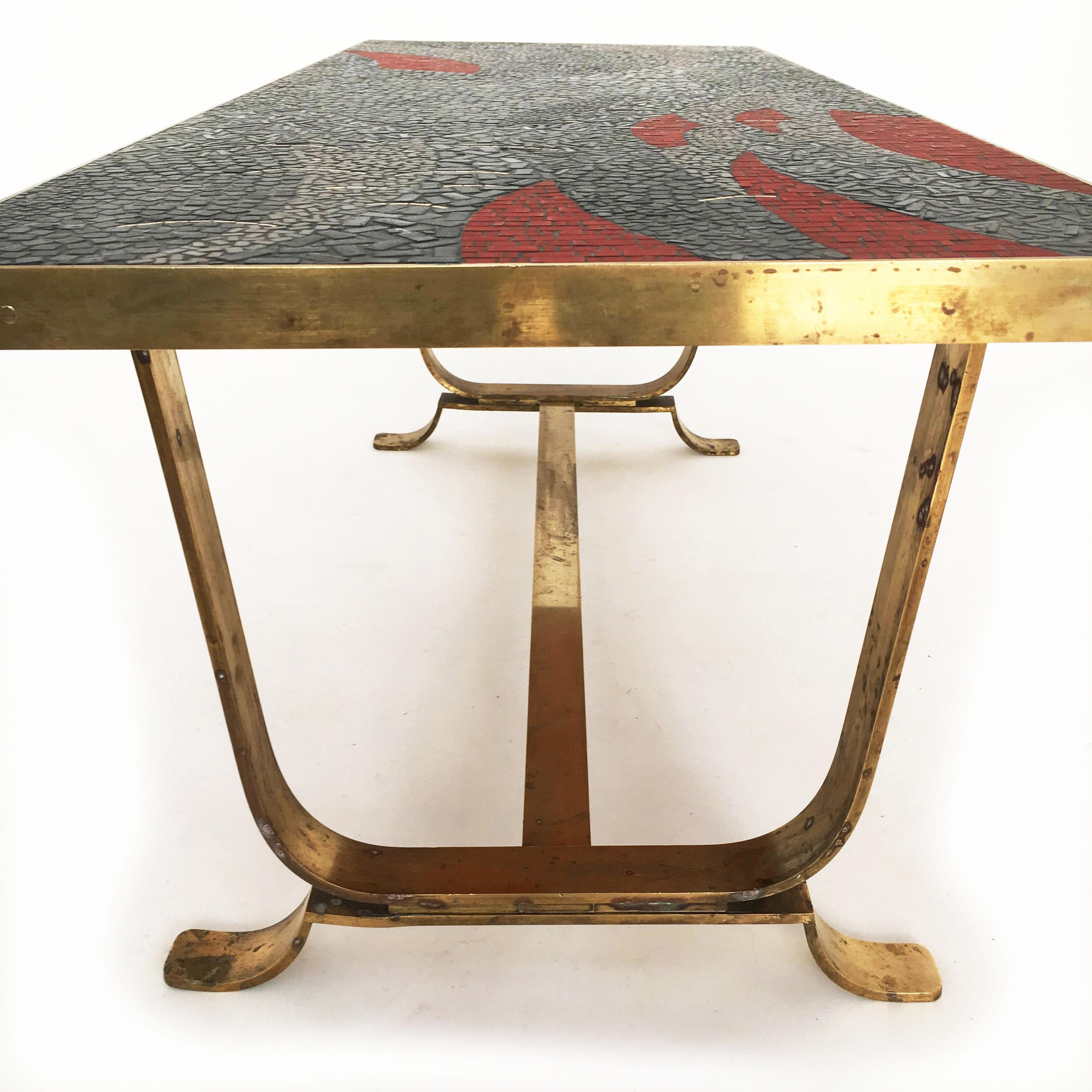 Berthold Müller Mosaic Coffee Cocktail Table, Germany 1950s For Sale 6