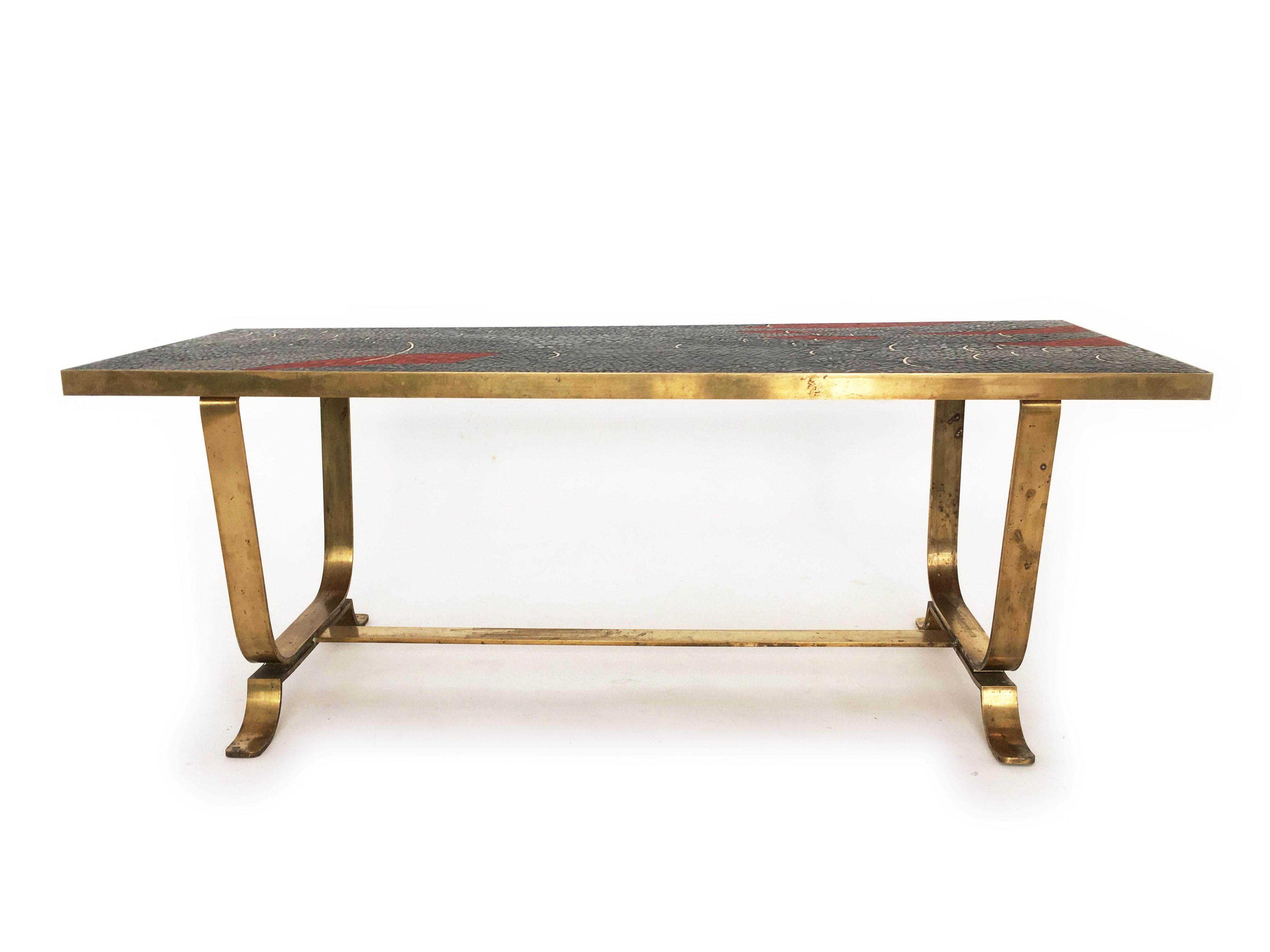 Berthold Müller Mosaic Coffee Cocktail Table, Germany 1950s For Sale 8