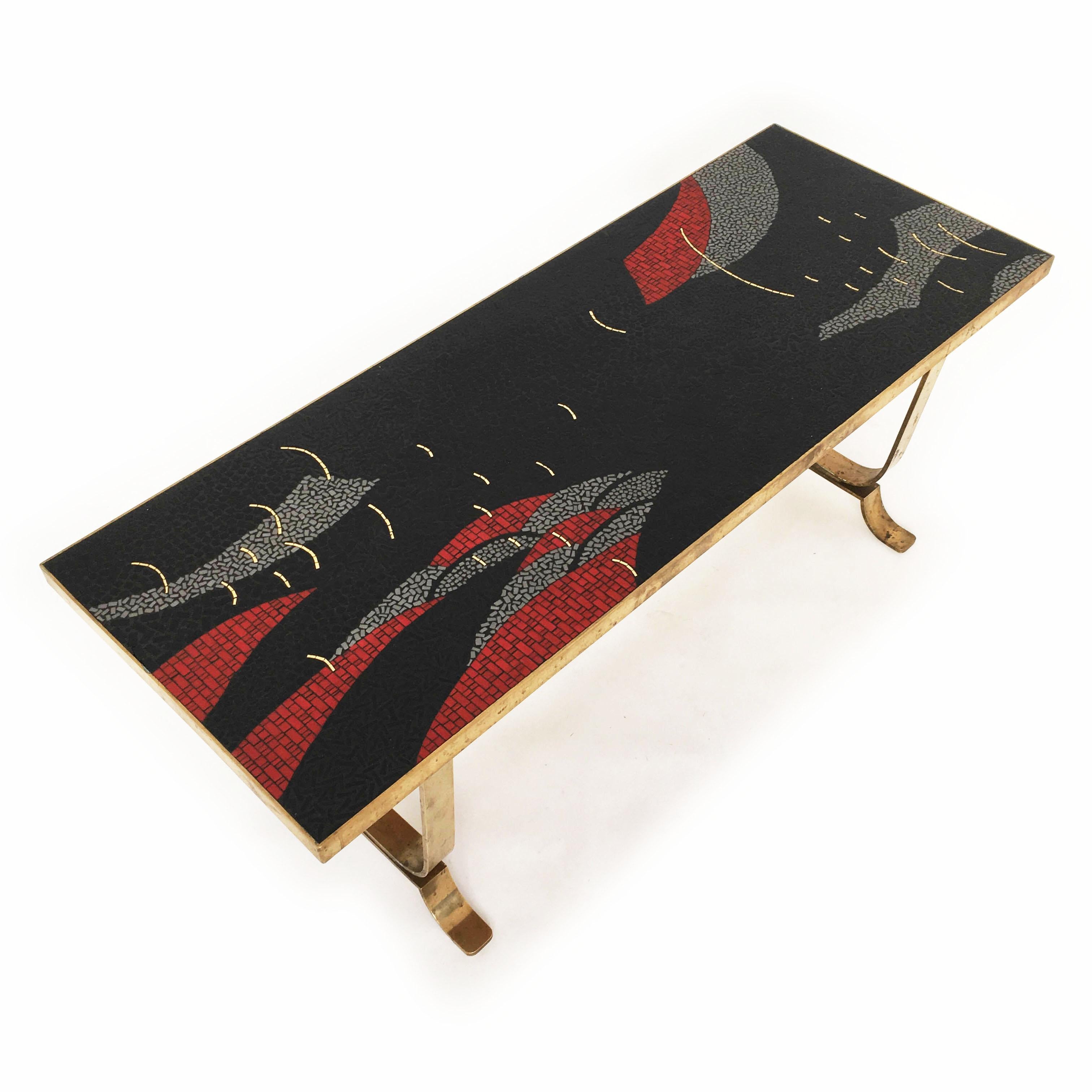 Mid-20th Century Berthold Müller Mosaic Coffee Cocktail Table, Germany 1950s For Sale