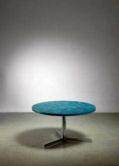 Berthold Muller Mosaic Coffee Table in Blue, Germany, 1950s