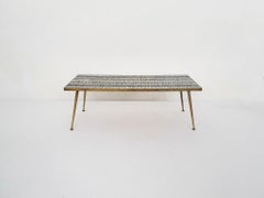 Berthold Muller Mosaic Cofffe Table with Brass Legs, Germany 1950's