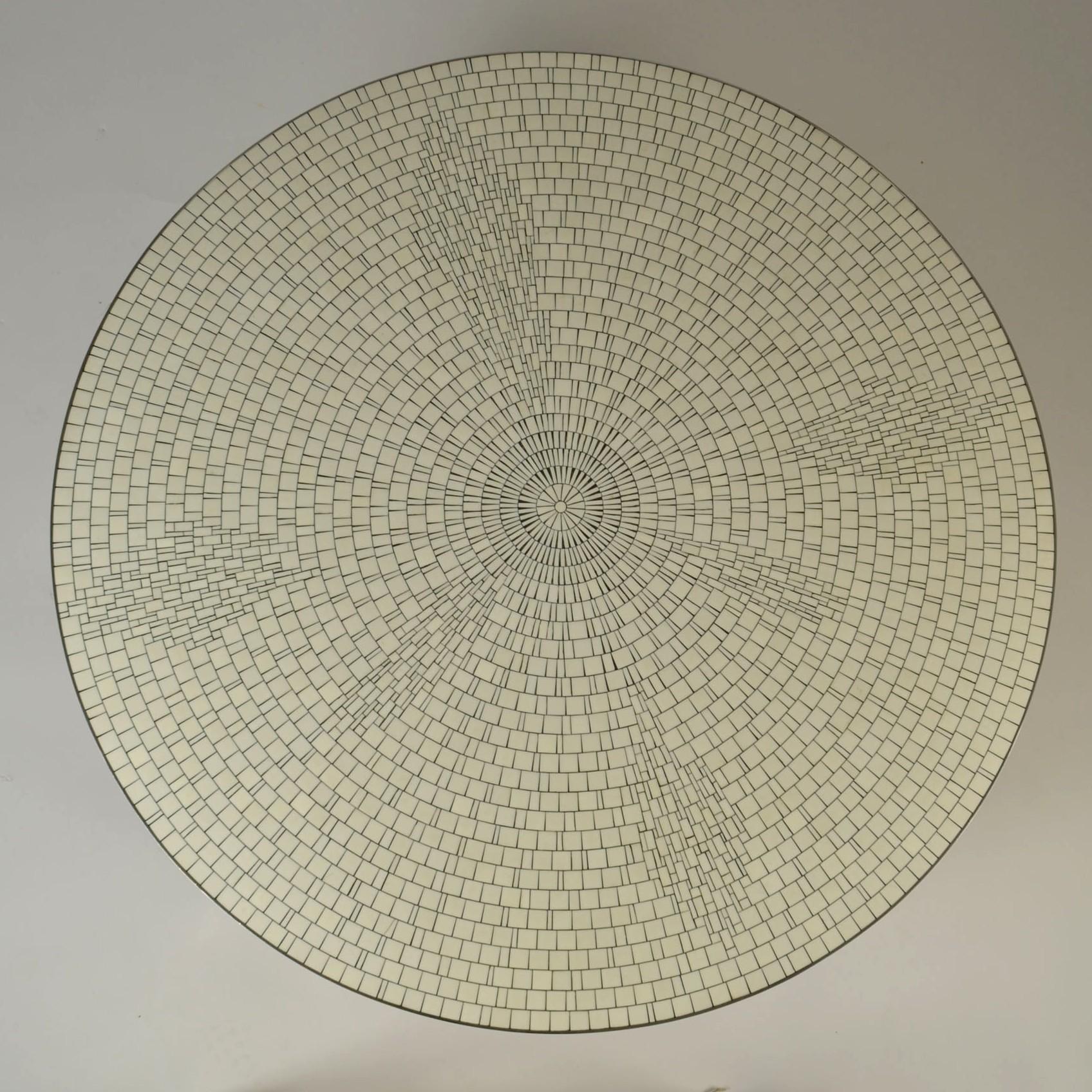 Table basse ronde blanche Berthold Muller sur pieds chromés en vente 6