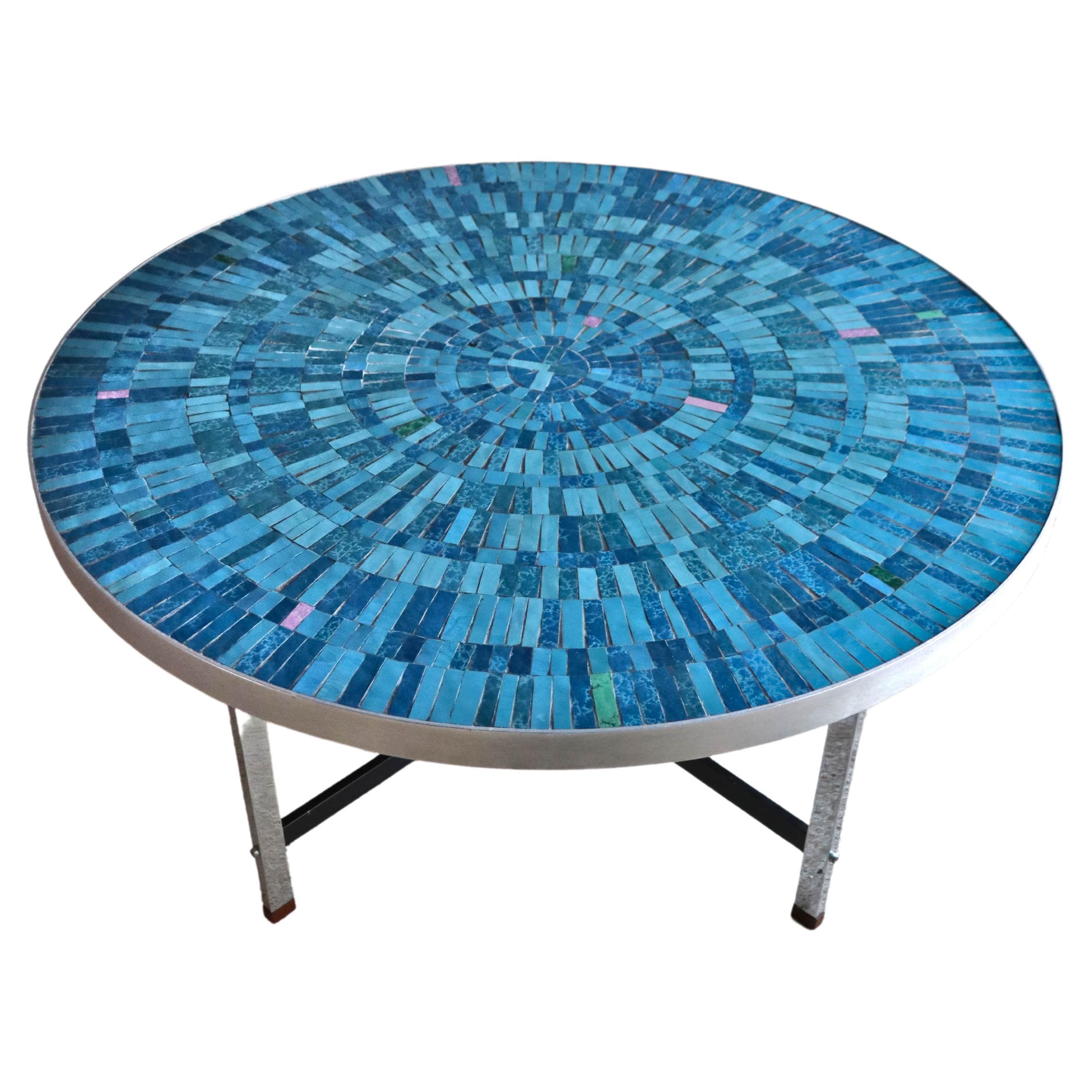 Berthold Müller-oerlinghausen, Blue Mosaic, Coffee Table, Germany, 1950s