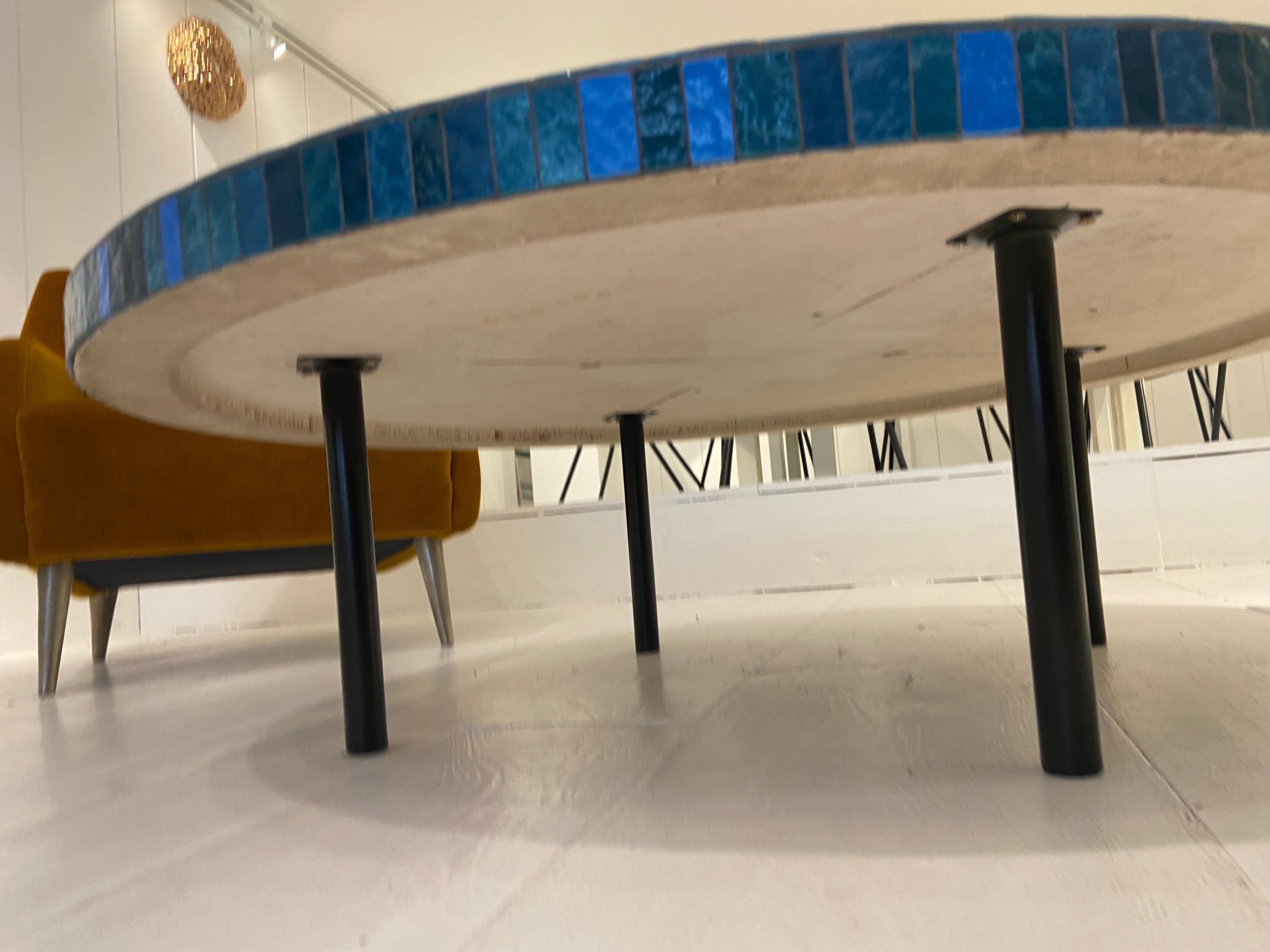 Table basse en mosaïque de céramique Berthold Müller-Oerlinghausen, Allemagne, années 1960 en vente 3