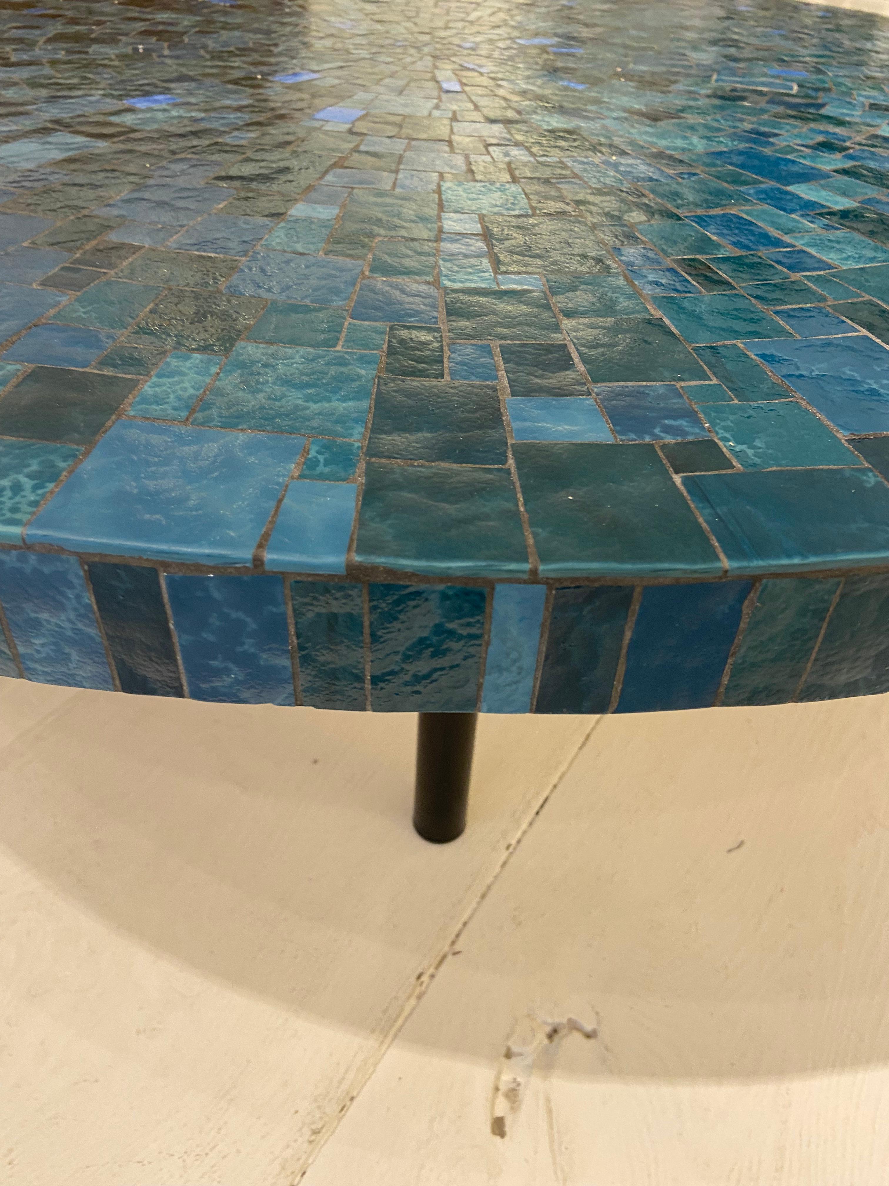 Milieu du XXe siècle Table basse en mosaïque de céramique Berthold Müller-Oerlinghausen, Allemagne, années 1960 en vente