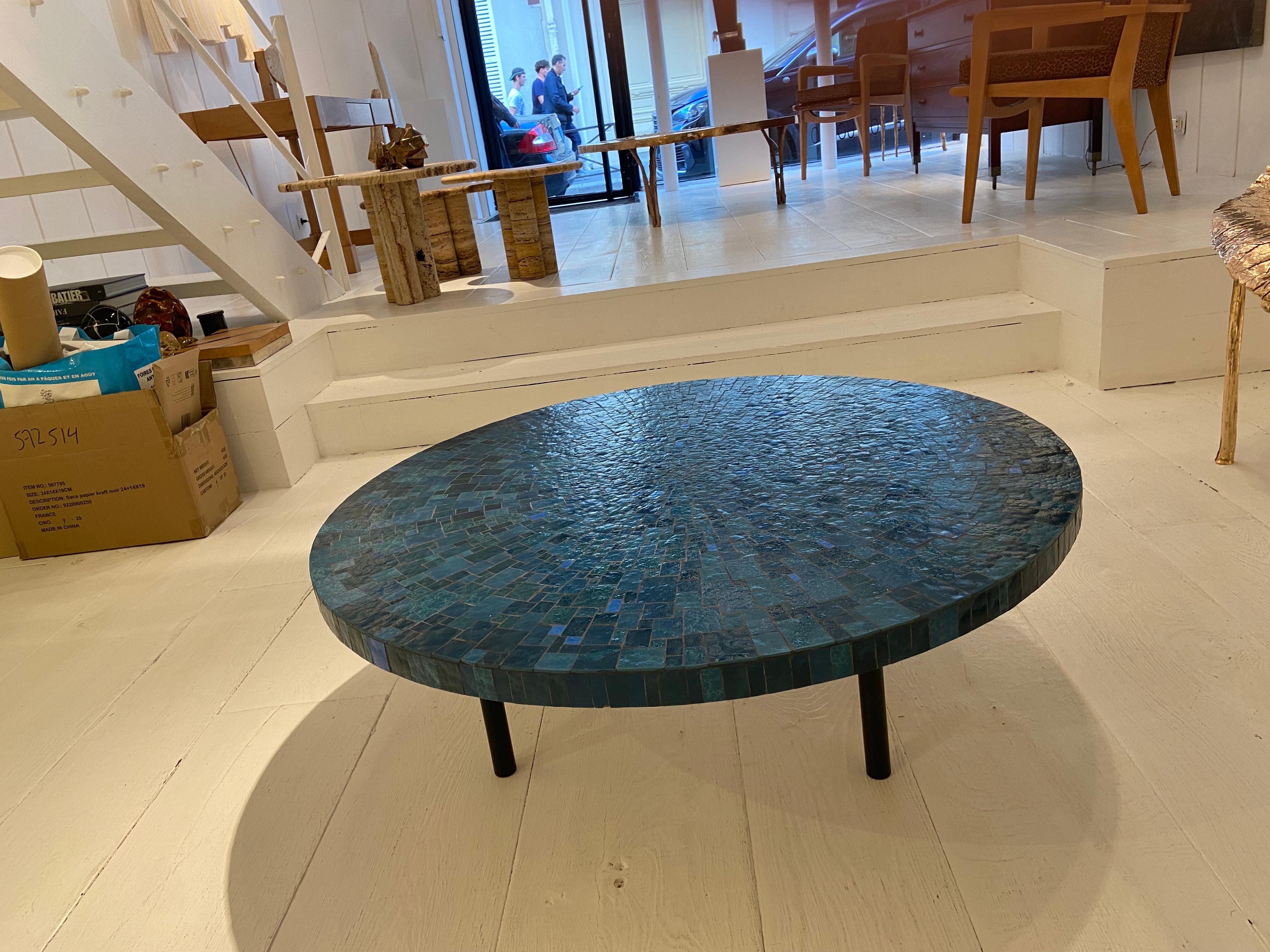 Table basse en mosaïque de céramique Berthold Müller-Oerlinghausen, Allemagne, années 1960 en vente 1