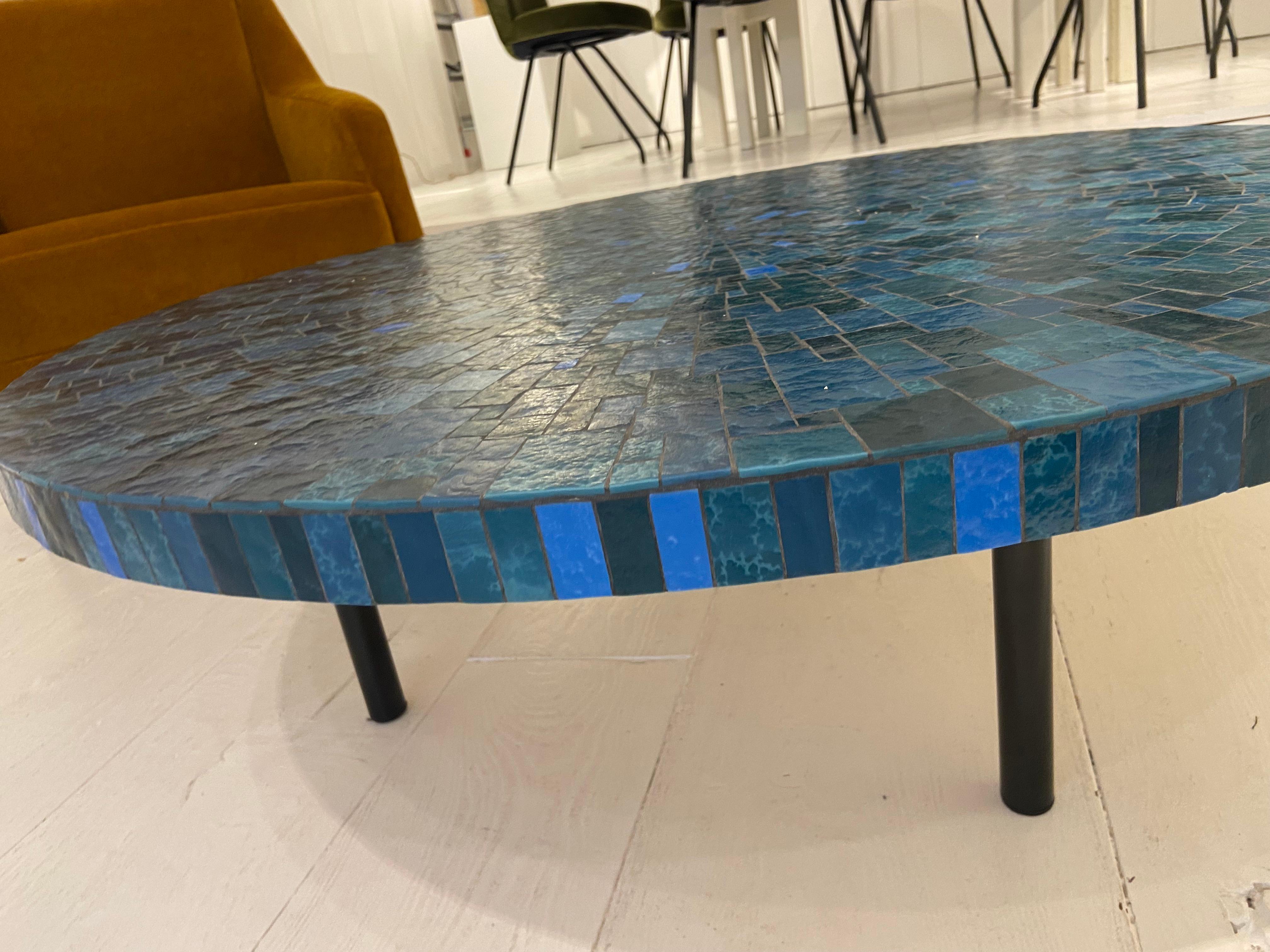 Table basse en mosaïque de céramique Berthold Müller-Oerlinghausen, Allemagne, années 1960 en vente 2
