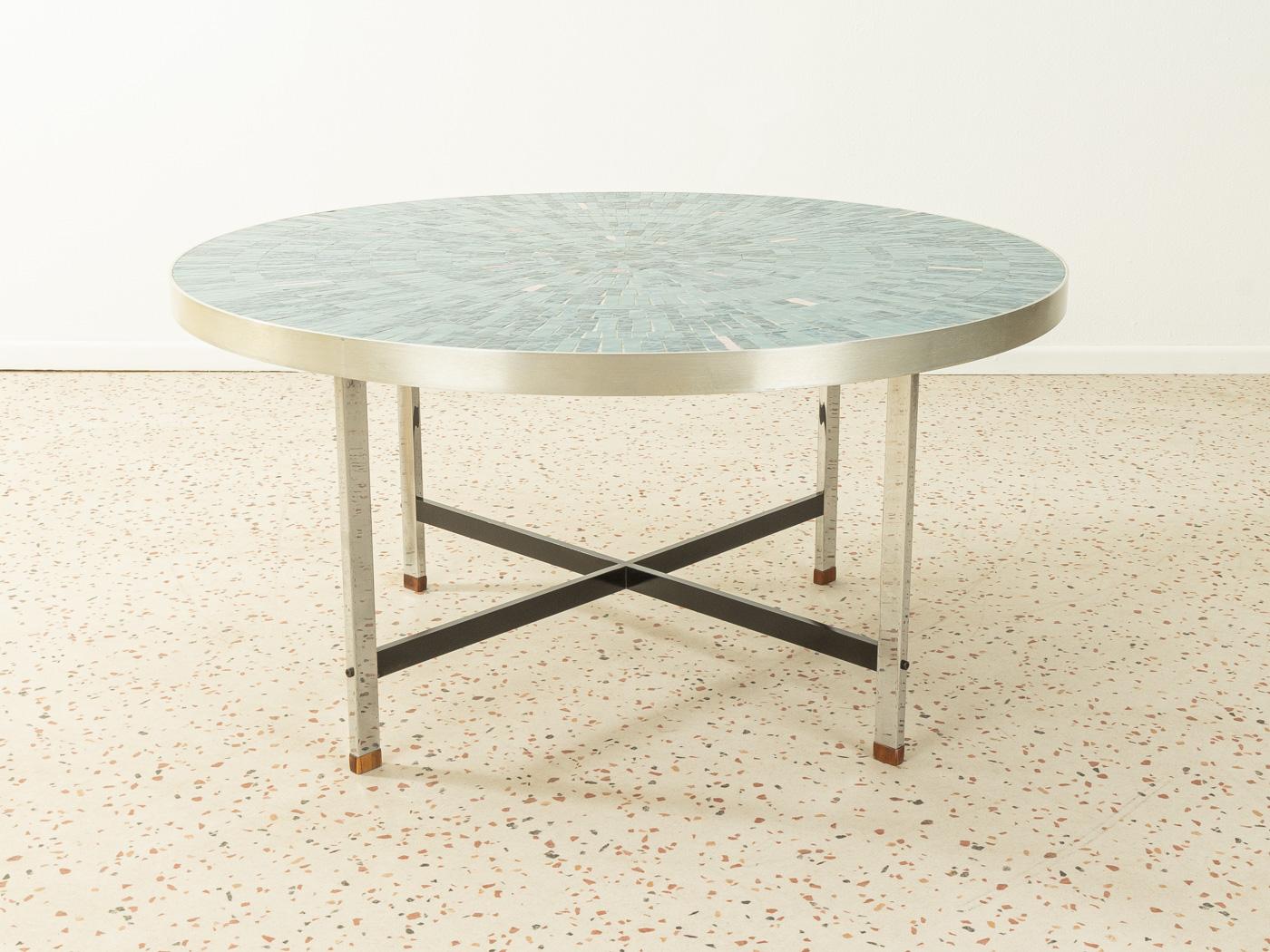 Mid-20th Century Berthold Müller-oerlinghausen Mosaic Coffee Table, Turquoise and Grey, 1960s