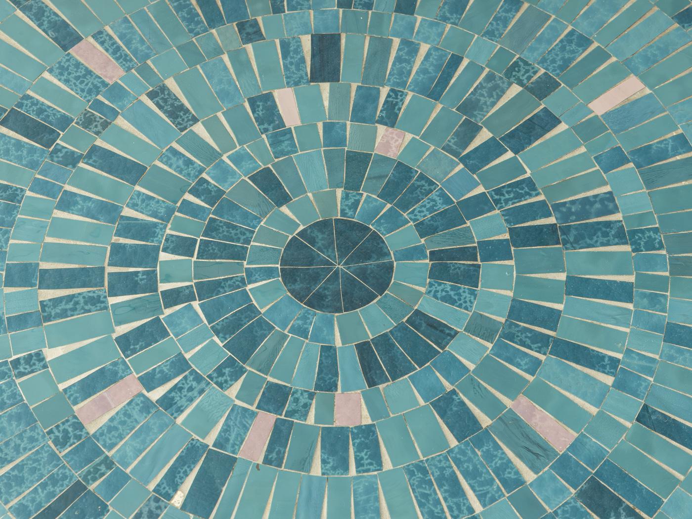 Berthold Müller-oerlinghausen Mosaic Coffee Table, Turquoise and Grey, 1960s 1