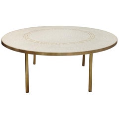 Berthold Müller Oerlinghausen Mosaic Gold-Plated Coffee Table, 1960s Germany