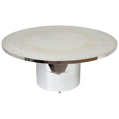 Vintage Berthold Müller Oerlinghausen Mosaic Gold-Plated Coffee Table, Germany, 1960s