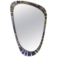 Berthold Müller-Oerlinghausen, Unique German Modernist Mosaic and Brass Mirror