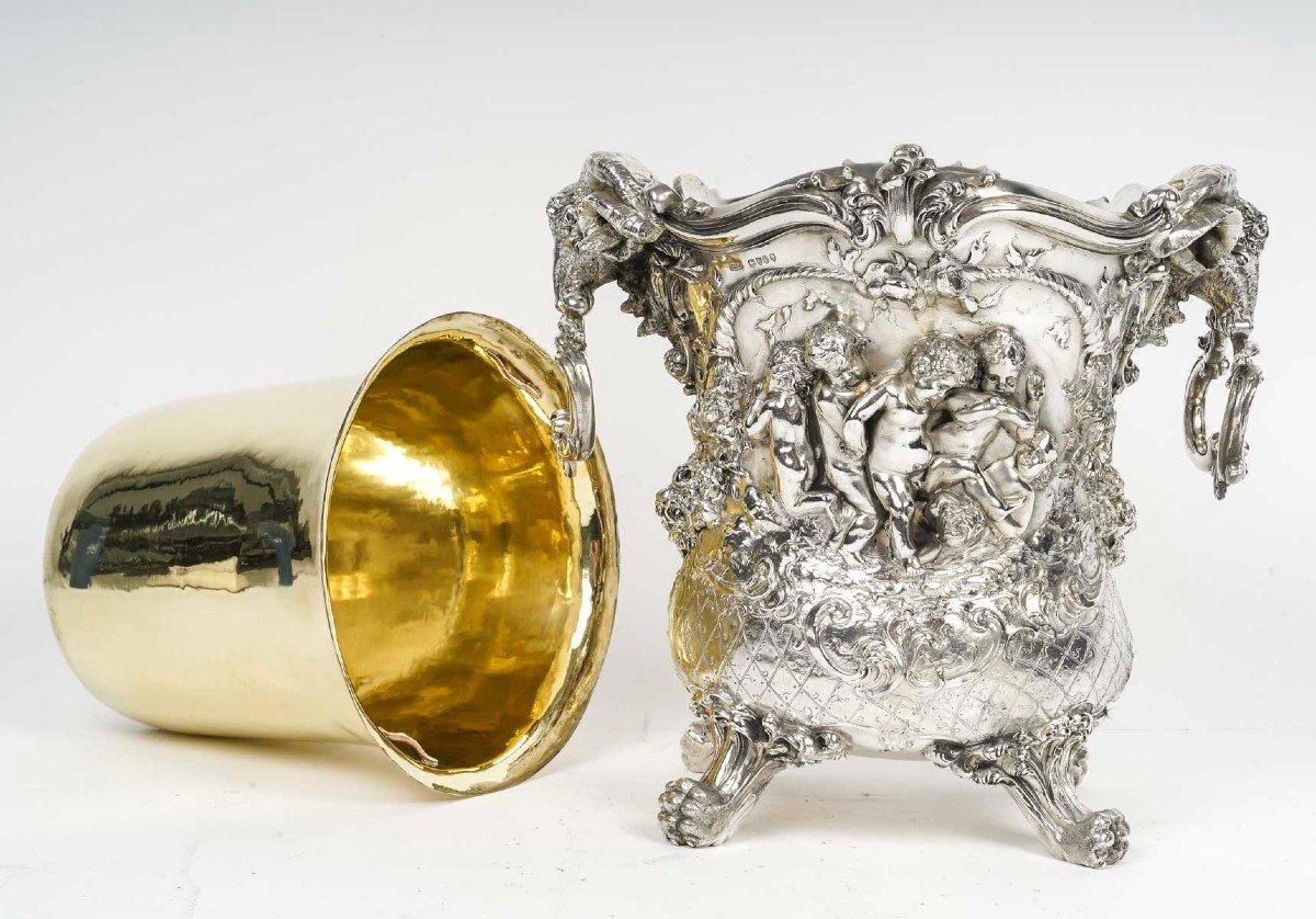 BERTHOLD MULLER – Silber-Champagnerkübel aus Silber London 1895 (Sterlingsilber) im Angebot