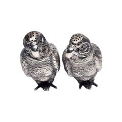 Berthold Muller Sterling Silver Parrot Salt & Pepper Shakers #16021