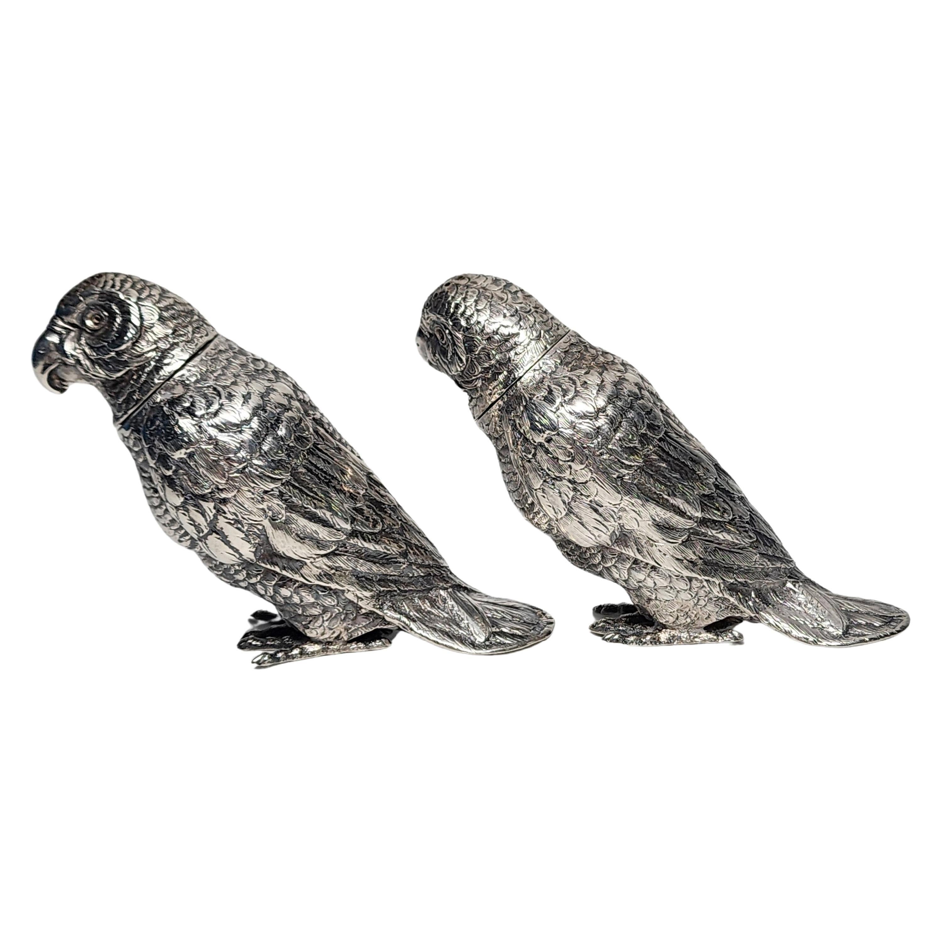 I Muller Sterling Silver Parrot Salt & Pepper Shakers #16021 Bon état - En vente à Washington Depot, CT