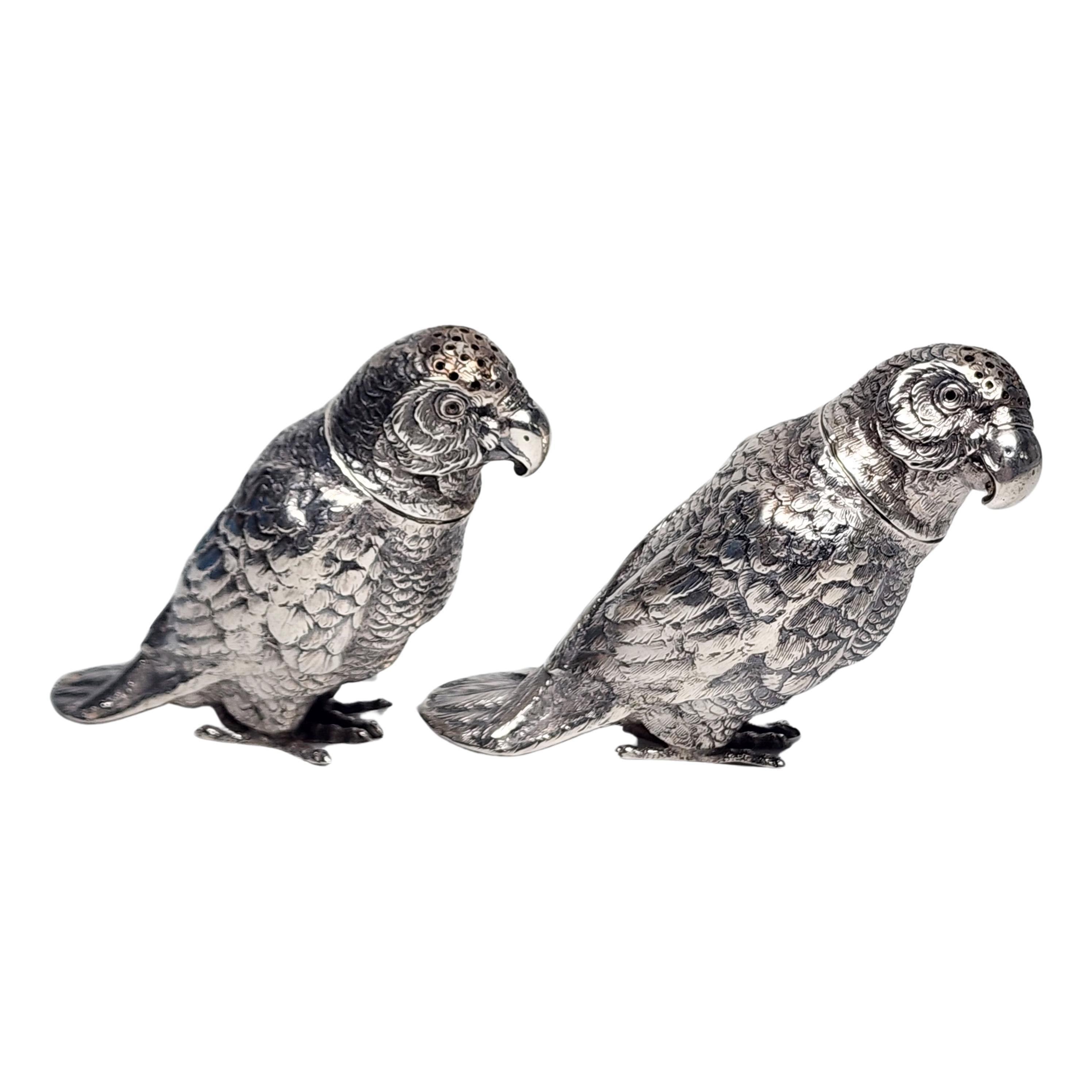 Berthold Muller Sterling Silver Parrot Salt & Pepper Shakers #16021 In Good Condition For Sale In Washington Depot, CT