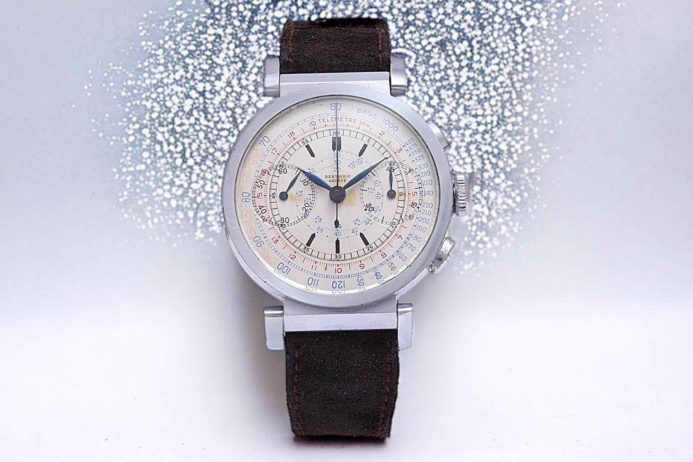 Berthoud / Universal Genève Uni Compax Chronograph Wrist Watch, Rare Collectors For Sale 1