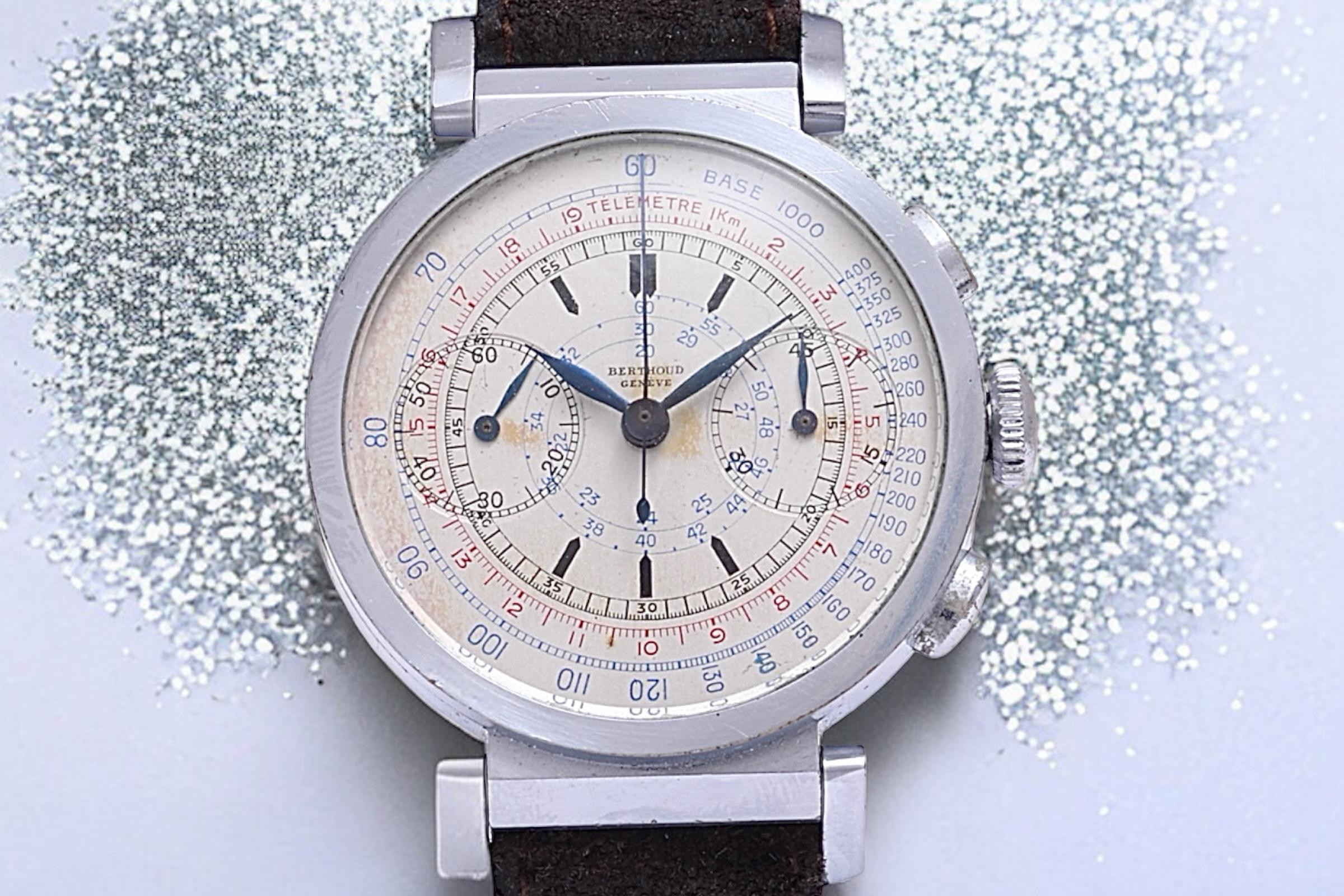 Berthoud / Universal Genève Uni Compax Chronograph Wrist Watch, Rare Collectors For Sale 2