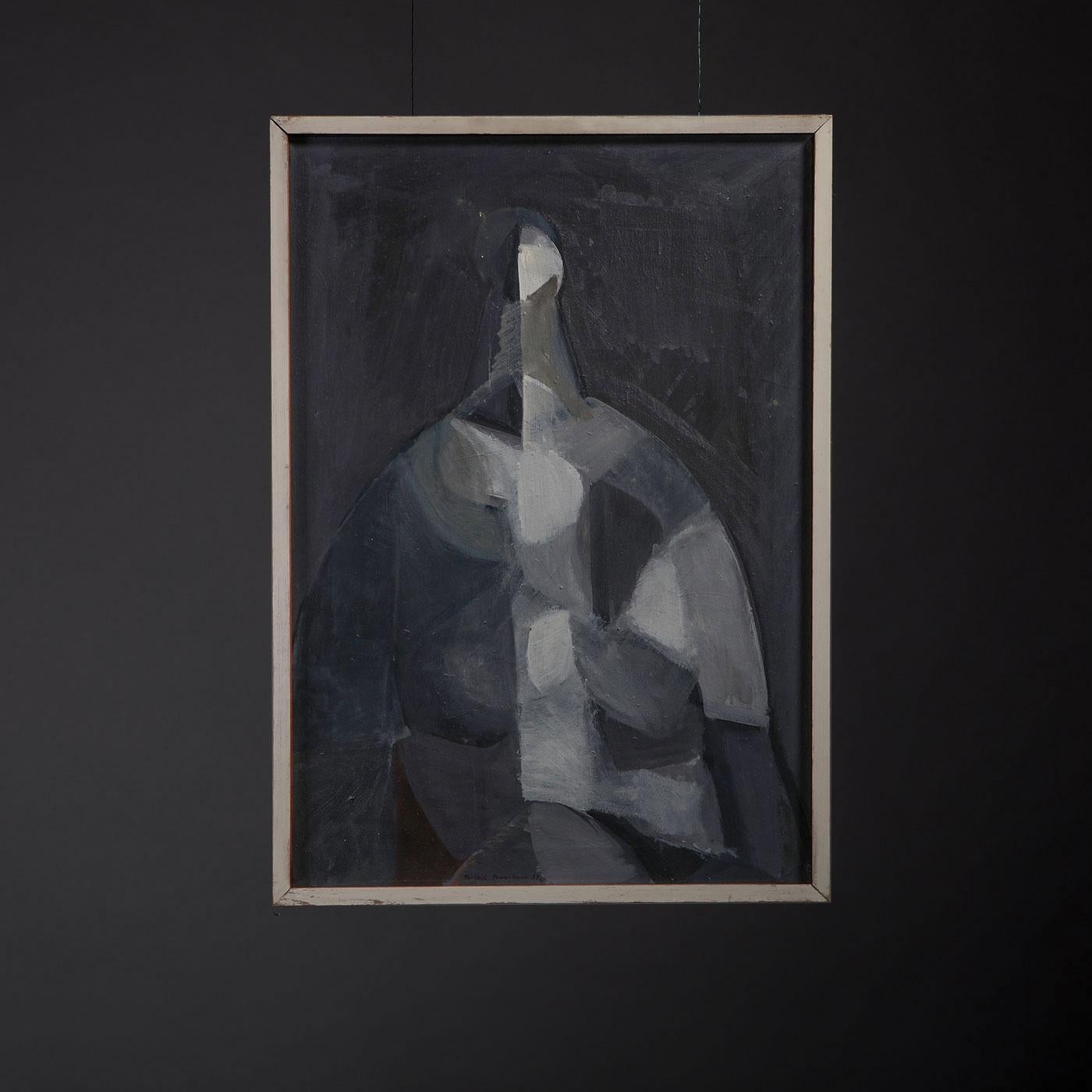 Abstract oil painting titled 'Woman IV' by Bertil Berntsson, Sweden, 1957.

A magnificent and rare abstract oil painting with its original pine frame titled 'Woman IV' composed by the sought-after Swedish artist Bertil Berntsson (1921-2002) in 1957,