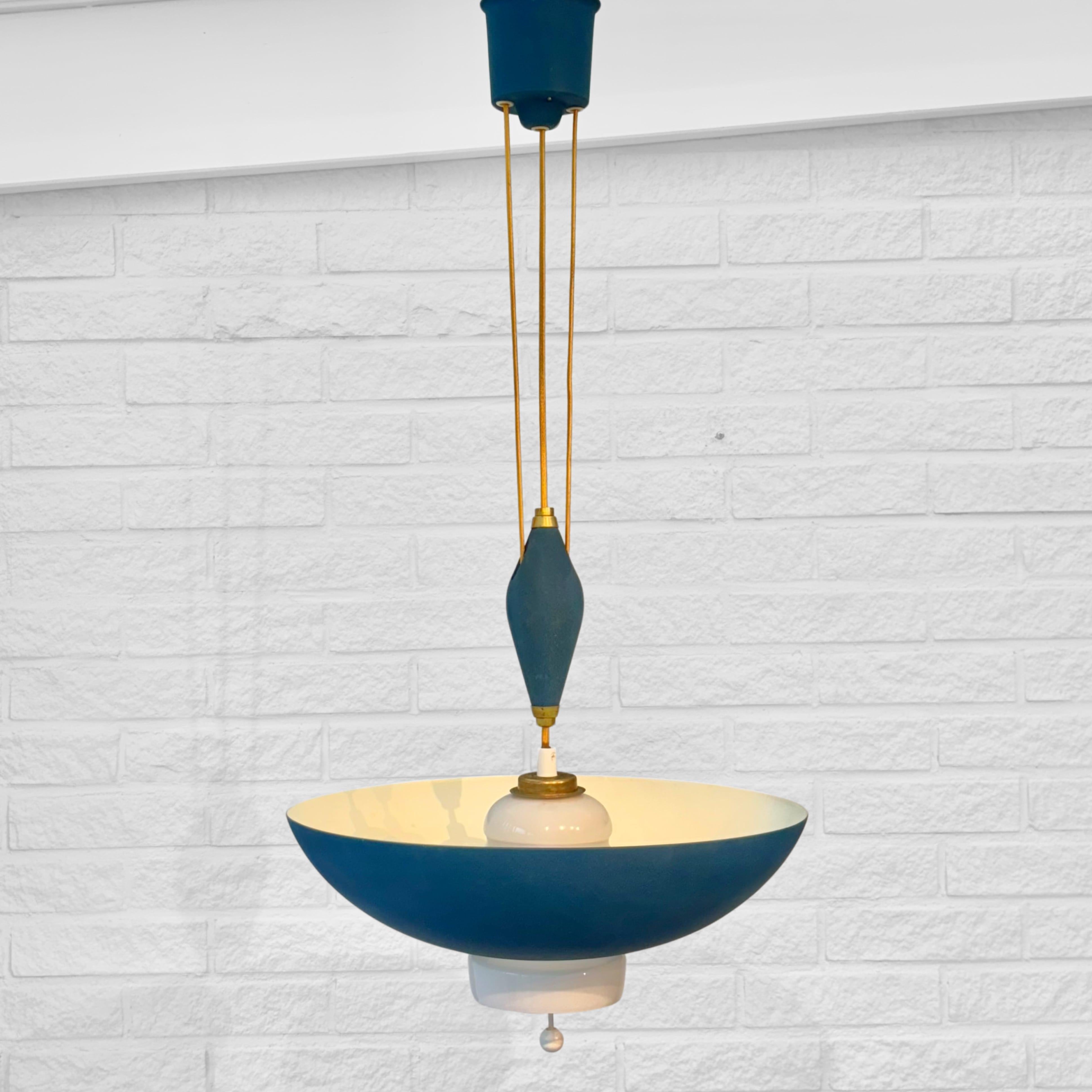 Brass Bertil Brisborg, Nordiska Kompaniet, mid century pendant lamp 33087 Sweden 1950s For Sale
