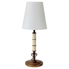 Bertil Brisborg, Nordiska Kompaniet, table lamp, brass & steel, Sweden, 1930s