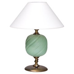 Bertil Brisborg Tischlampe aus Messing, glasierte Keramik, Nordiska Kompaniet, 1940er Jahre