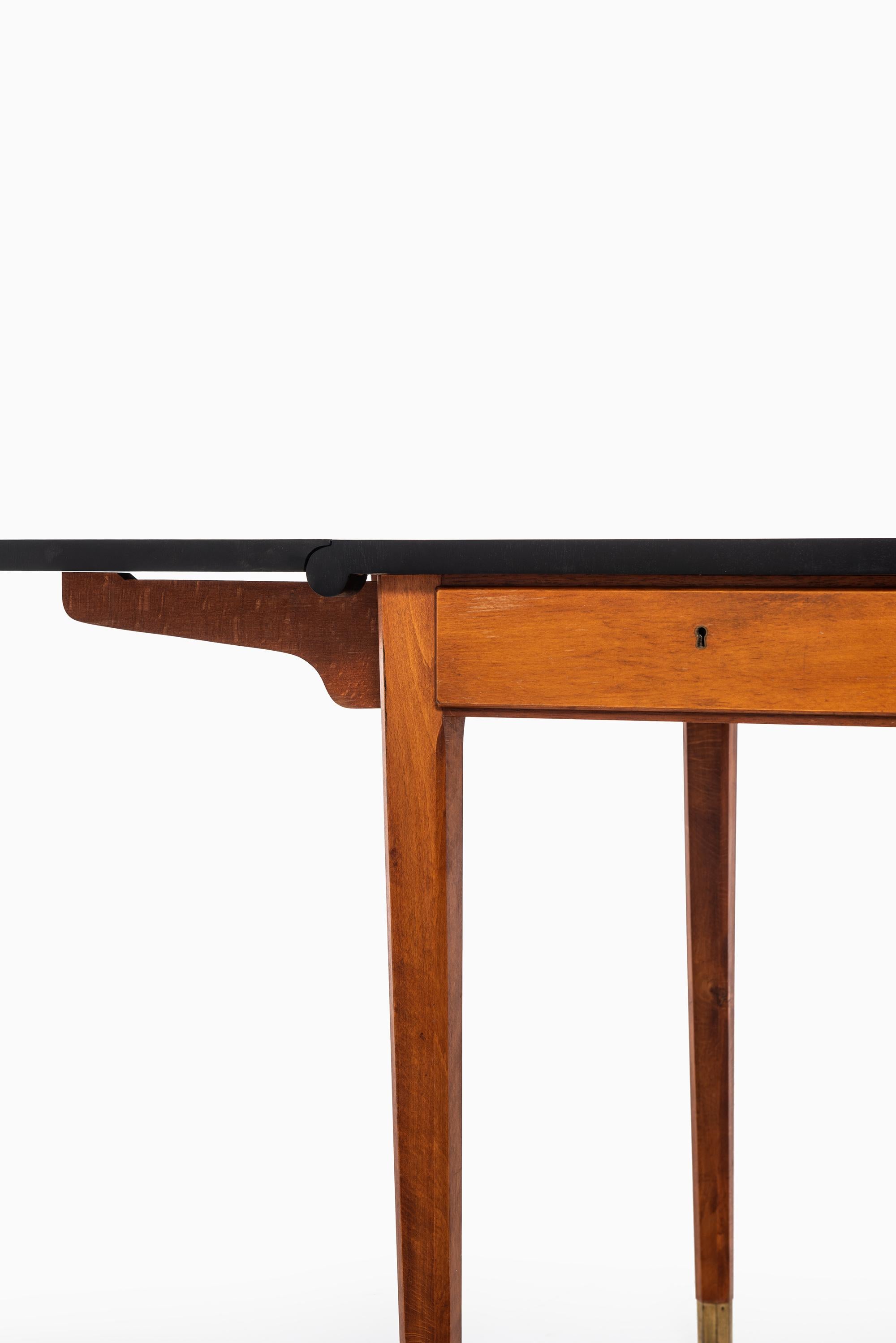 Mid-20th Century Bertil Fridhagen Drop-Leaf Desk Produced by Bodafors in Sweden