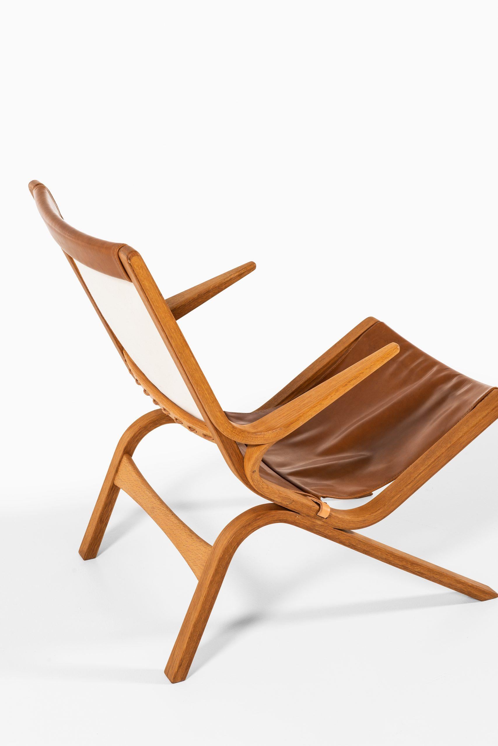 Leather Bertil Fridhagen Easy Chair Produced by Bodafors in Sweden