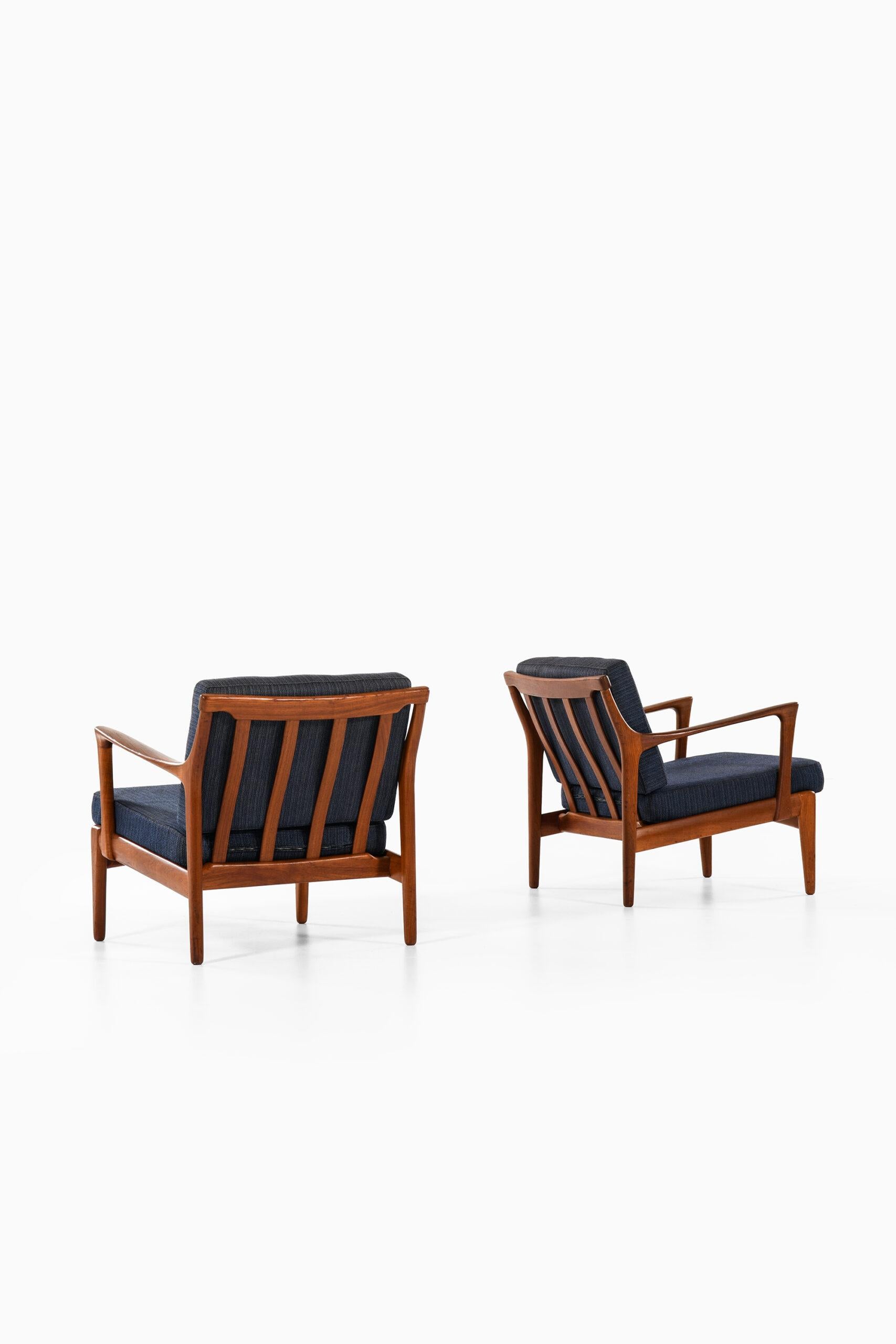Mid-20th Century Bertil Fridhagen Easy Chairs Model Kuba Produced by Bröderna Andersson