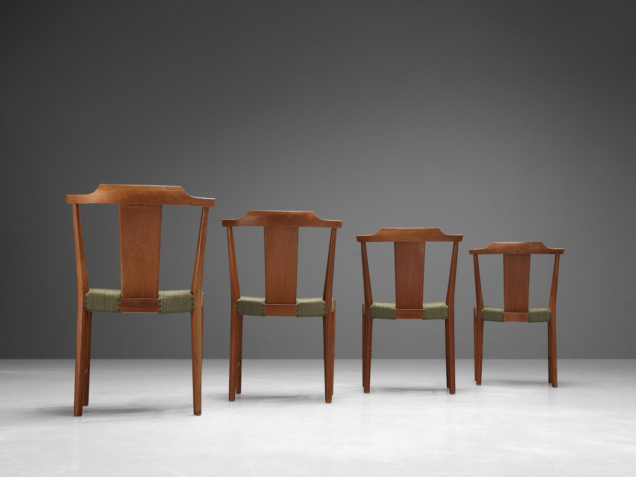 Swedish Bertil Fridhagen for Bodafors Set of Four Dining Chairs in Teak For Sale