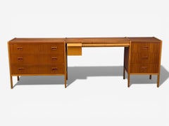 Bertil Fridhagen, Swedish Modern, Writing Desk or Vanity, Teak, Sweden, 1960s