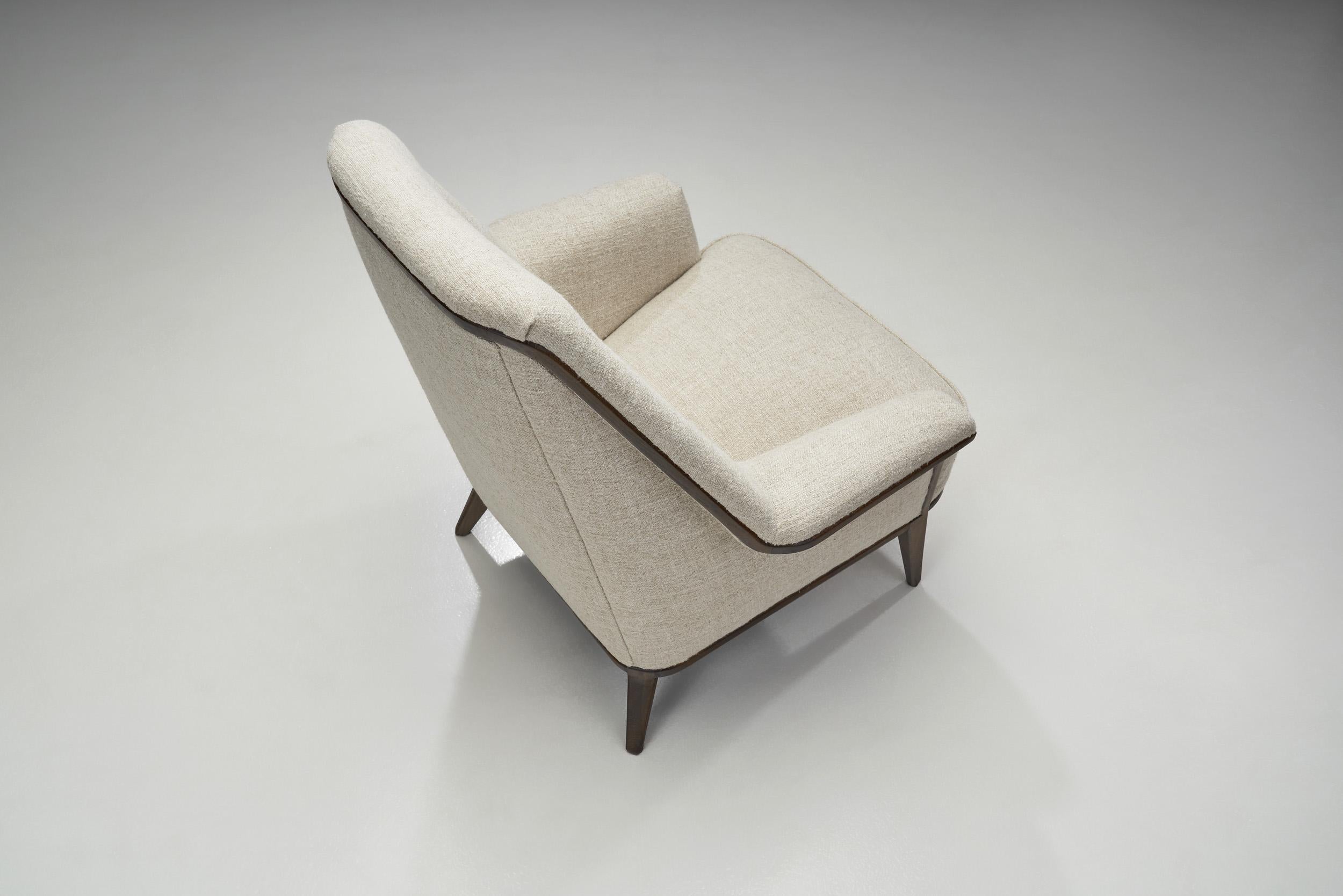 Bertil Fridhagen Upholstered Easy Chair for Bodafors, Sweden 1950s 3
