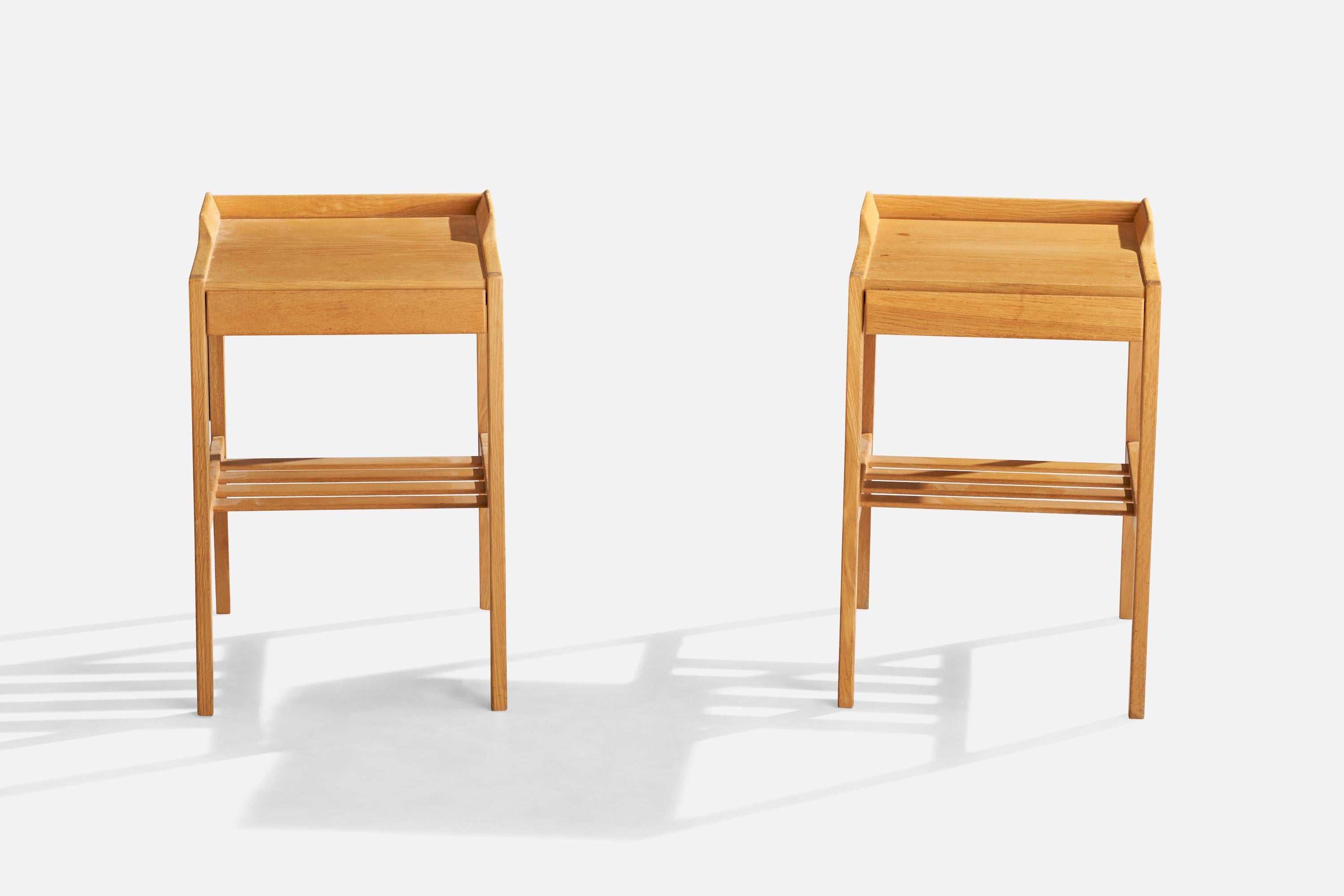 Swedish Bertil Frihagen, Nightstands, Oak, Sweden, 1960s For Sale