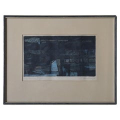 Retro Bertil Lundberg, Komposition, Etching, 1962, Framed