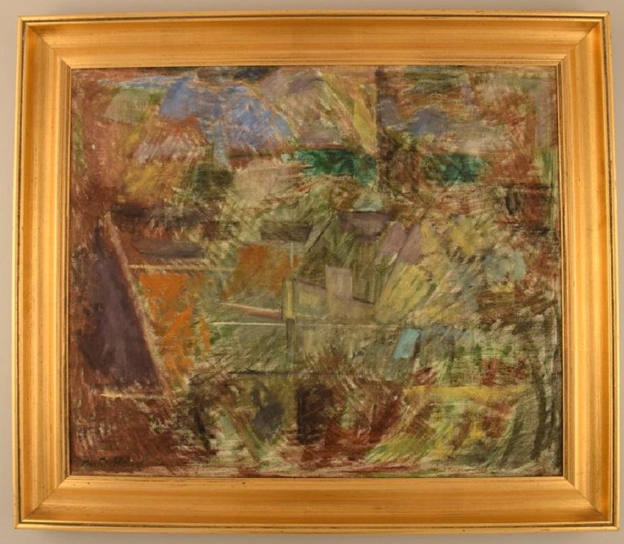 Bertil Öhlund (1923-2003), Sweden. Oil on canvas. Abstract composition. 1960/70's.
The canvas measures: 54 x 45 cm.
The frame measures: 5.5 cm.
Signed.
In excellent condition.