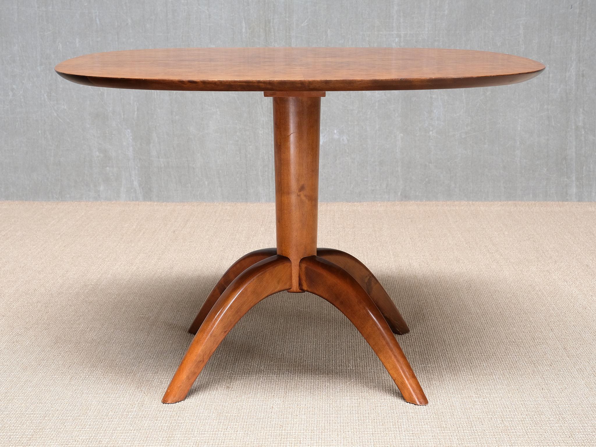 Table basse et d'appoint Bertil Söderberg en bois de ronce, Svensk Hemslöjd, Suède, années 1930 en vente 6