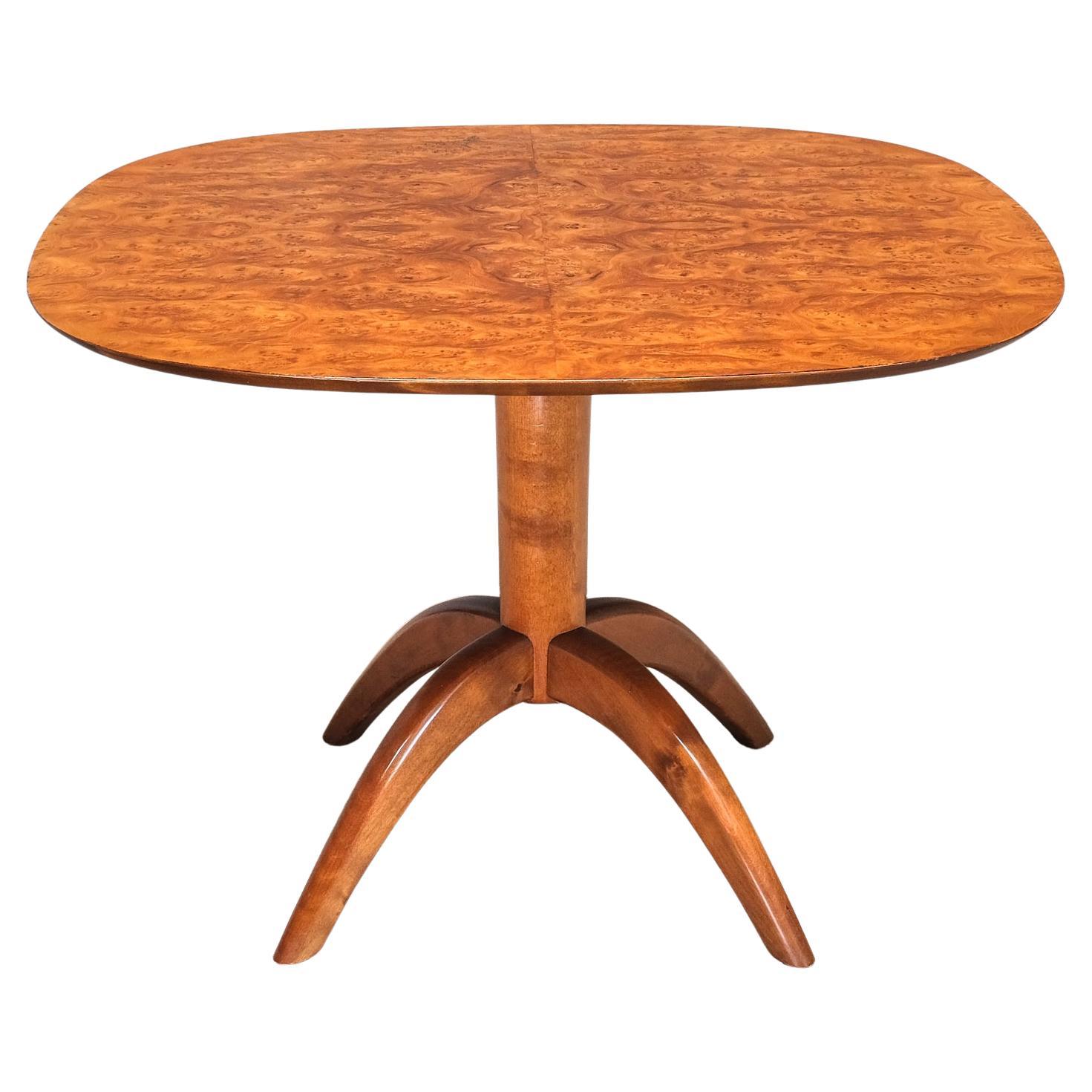 Table basse et d'appoint Bertil Söderberg en bois de ronce, Svensk Hemslöjd, Suède, années 1930 en vente