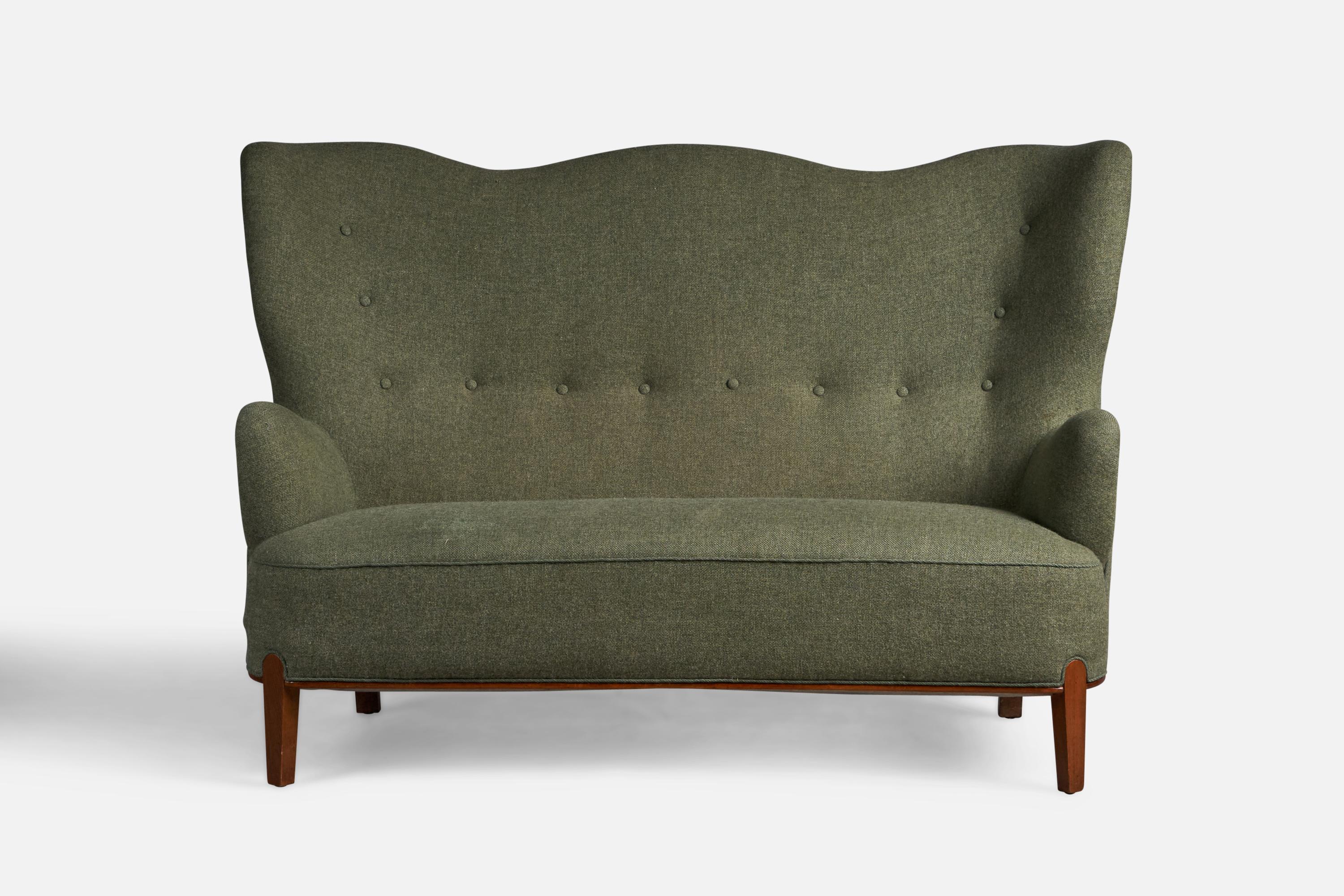Scandinavian Modern Bertil Söderberg, Sofa, Fabric, Beech, Sweden, 1940s For Sale