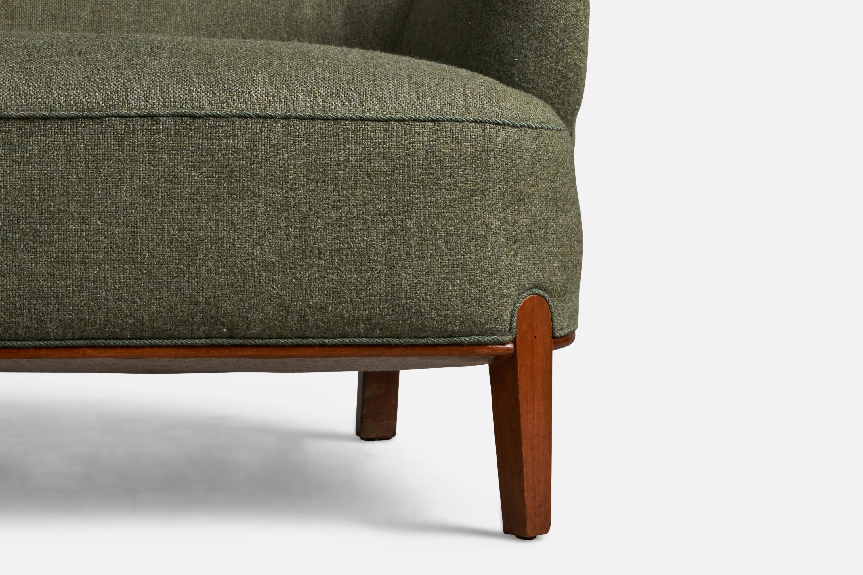 Bertil Söderberg, Sofa, Fabric, Beech, Sweden, 1940s In Good Condition For Sale In High Point, NC