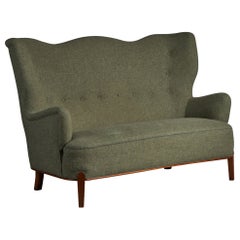 Bertil Söderberg, Sofa, Stoff, Buche, Schweden, 1940er Jahre