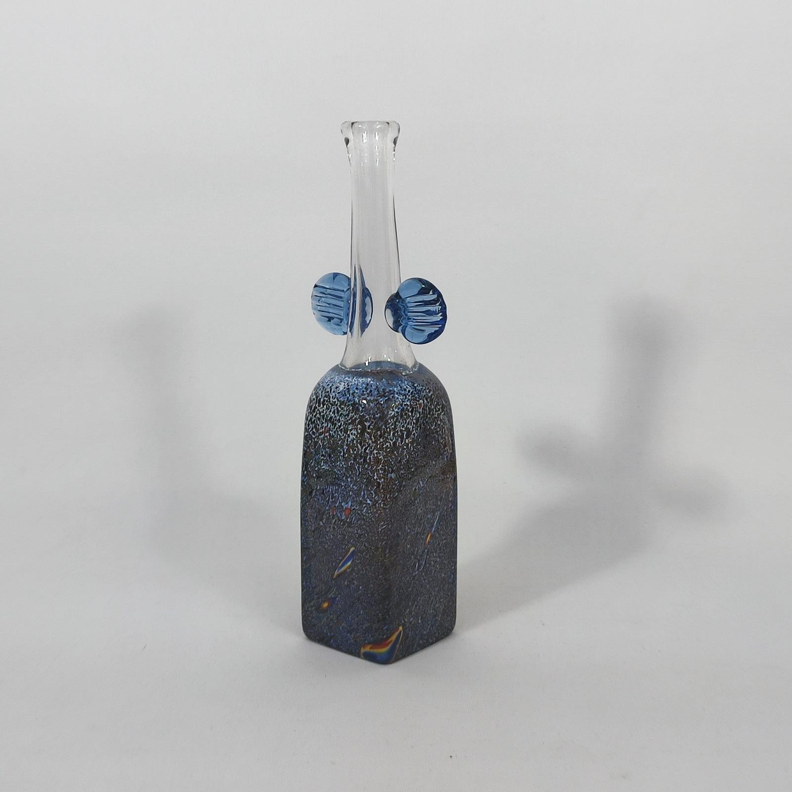 Mid-Century Modern Bertil Vallien Atelje Very Rare Glass Vase, Sweden, 1970s For Sale