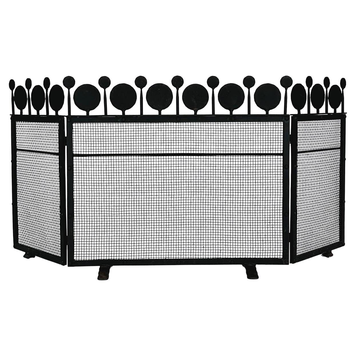 Bertil Vallien Fireplace Screen Fireguard Wrought Iron Forged Mid Century 1960s