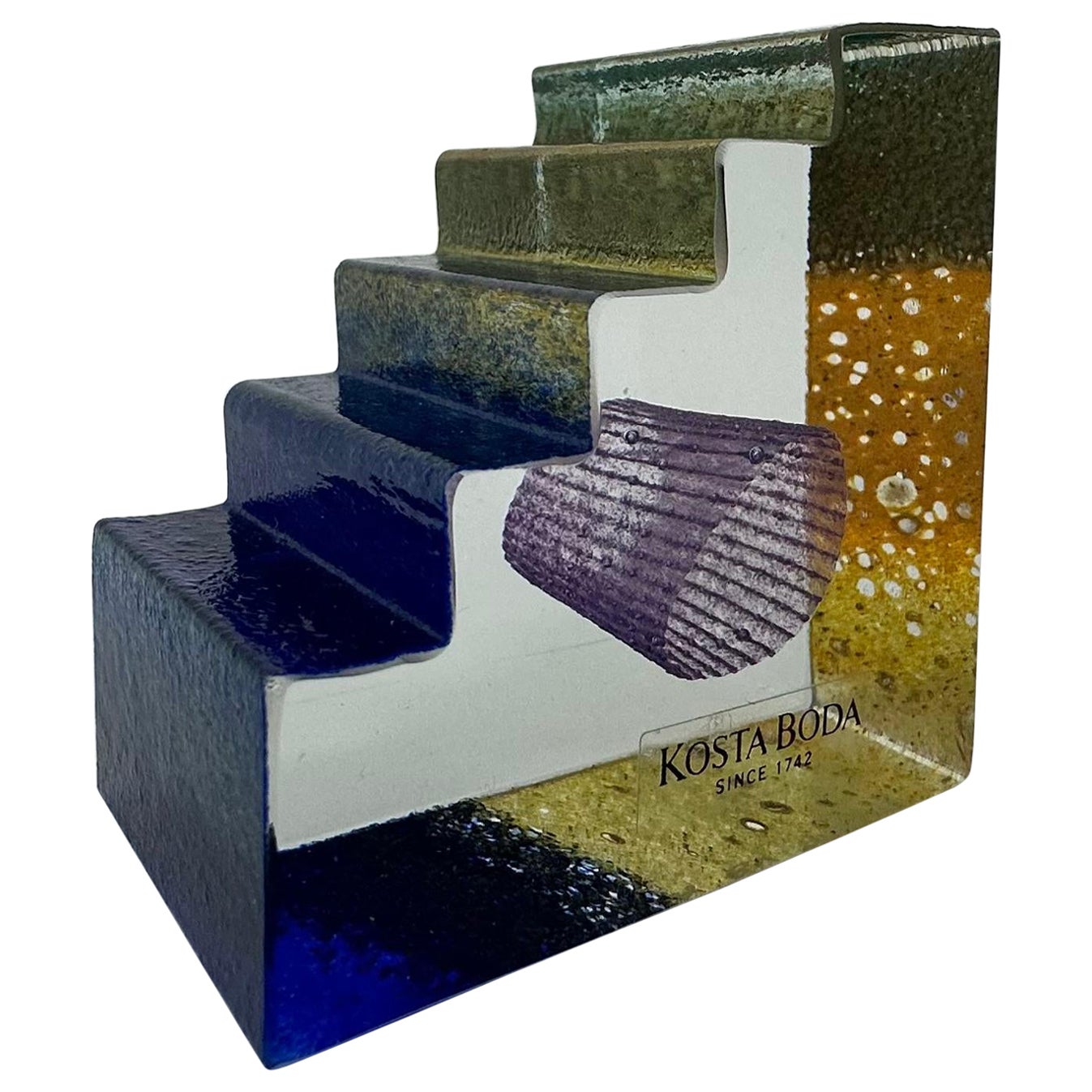 Bertil Vallien fo Kosta Boda Sweden miniature sculpture Stair ”Entrance” 1993