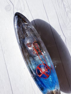 Bertil Vallien para Kosta Boda, Att. Serie Barco de Plata, Escultura de vidrio artístico