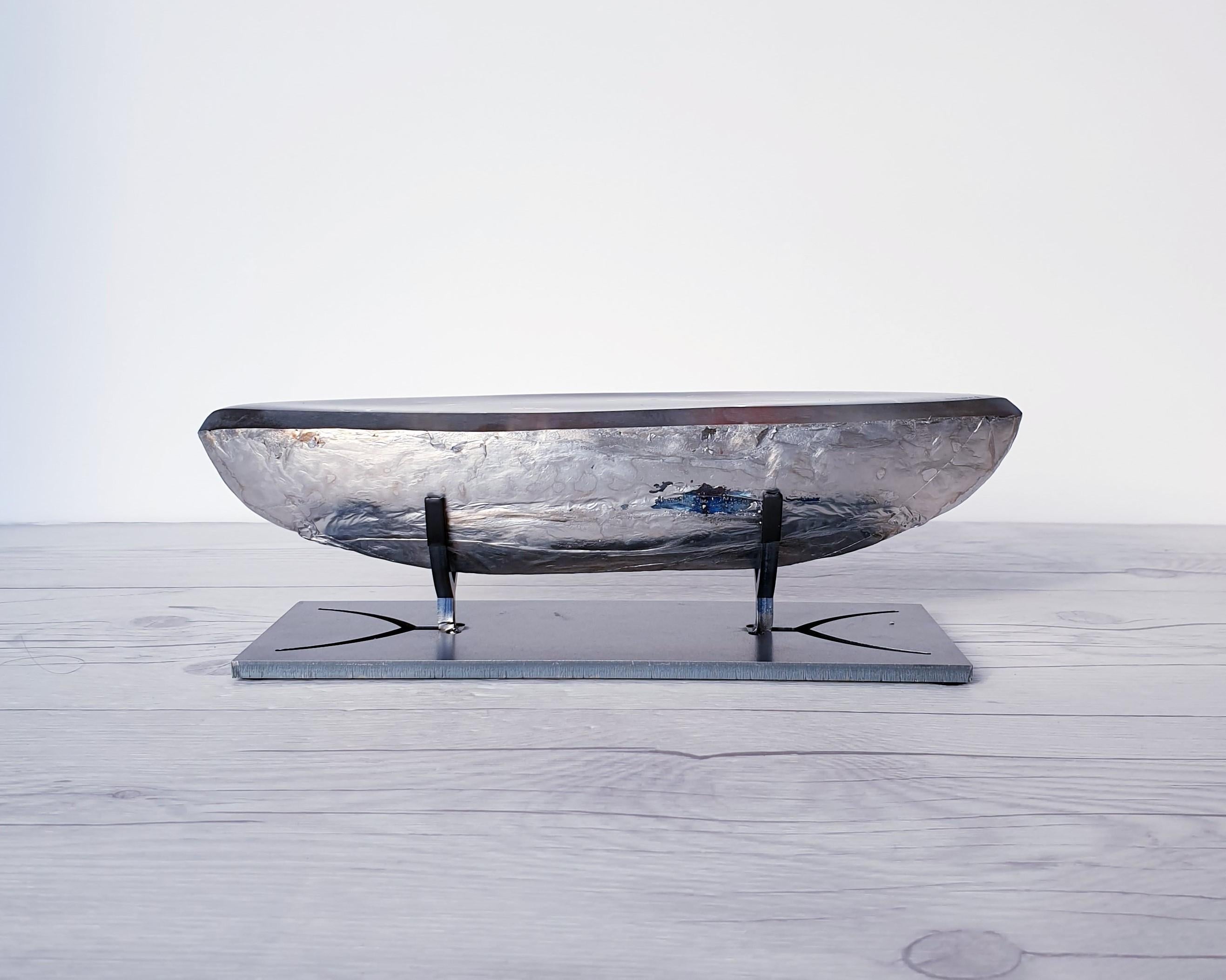 Bertil Vallien für Kosta Boda, Att. Silber Bootsserie, Kunstglas-Skulptur (Glaskunst) im Angebot