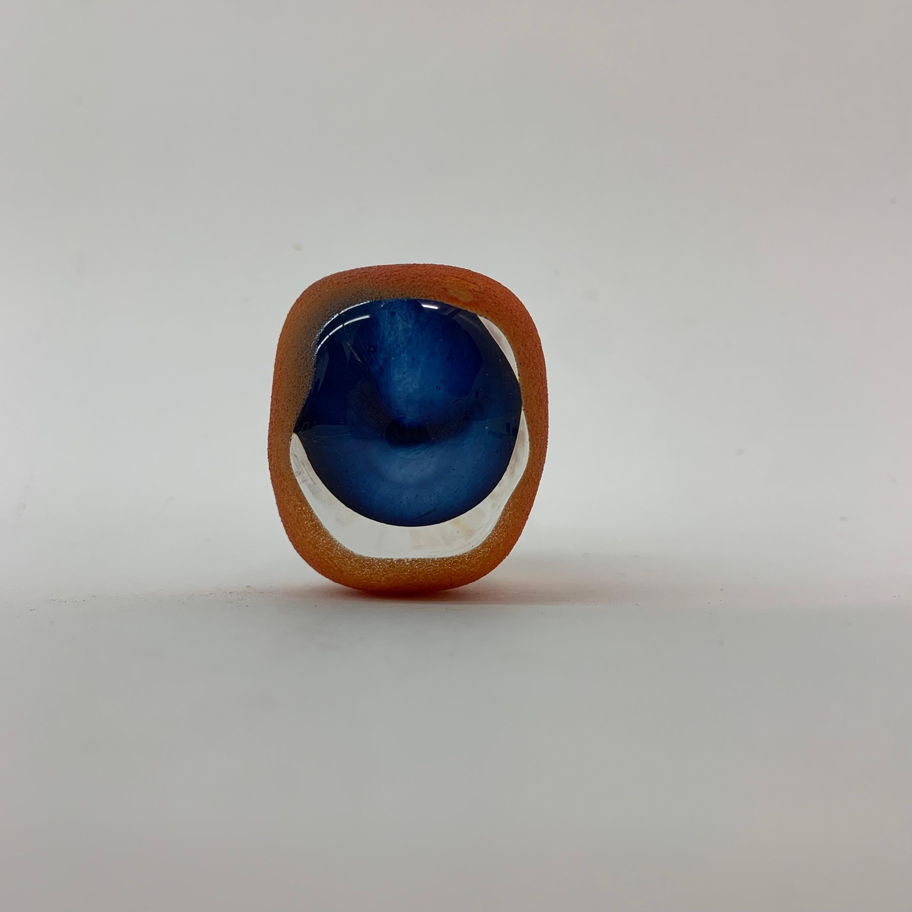 Bertil Vallien for Kosta Boda Brains Head orange glass 3