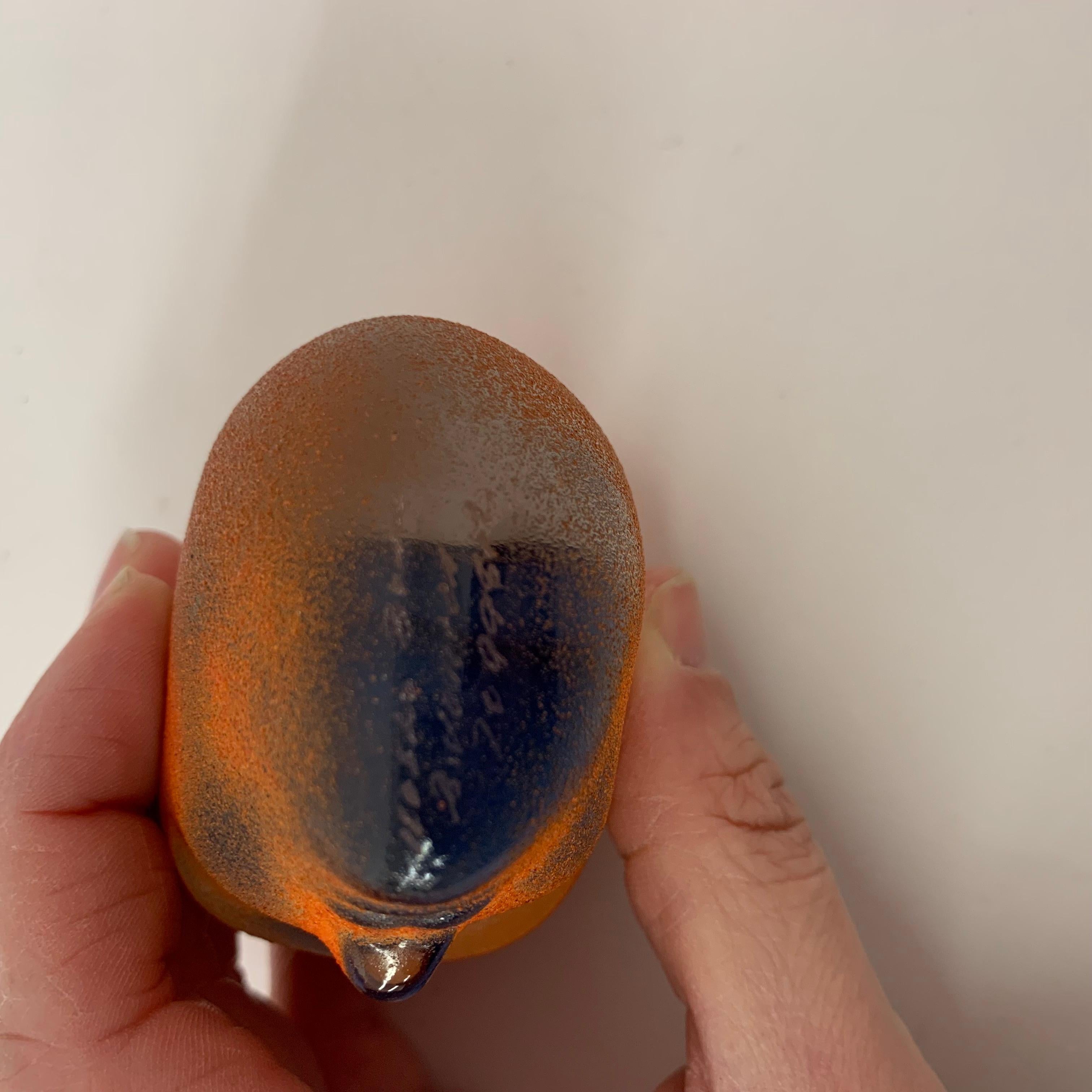 Bertil Vallien for Kosta Boda Brains Head orange glass For Sale 5