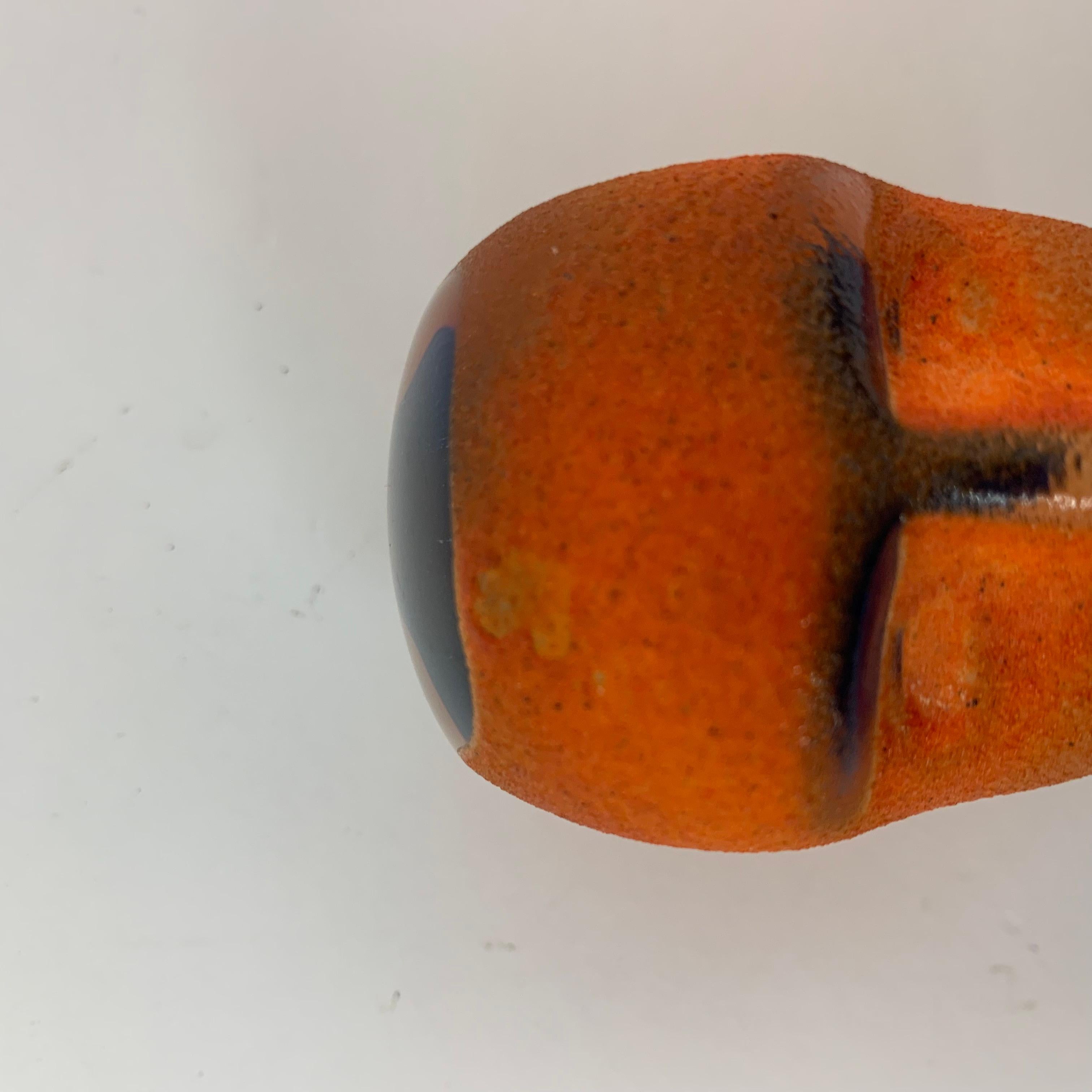 Bertil Vallien for Kosta Boda Brains Head orange glass For Sale 9