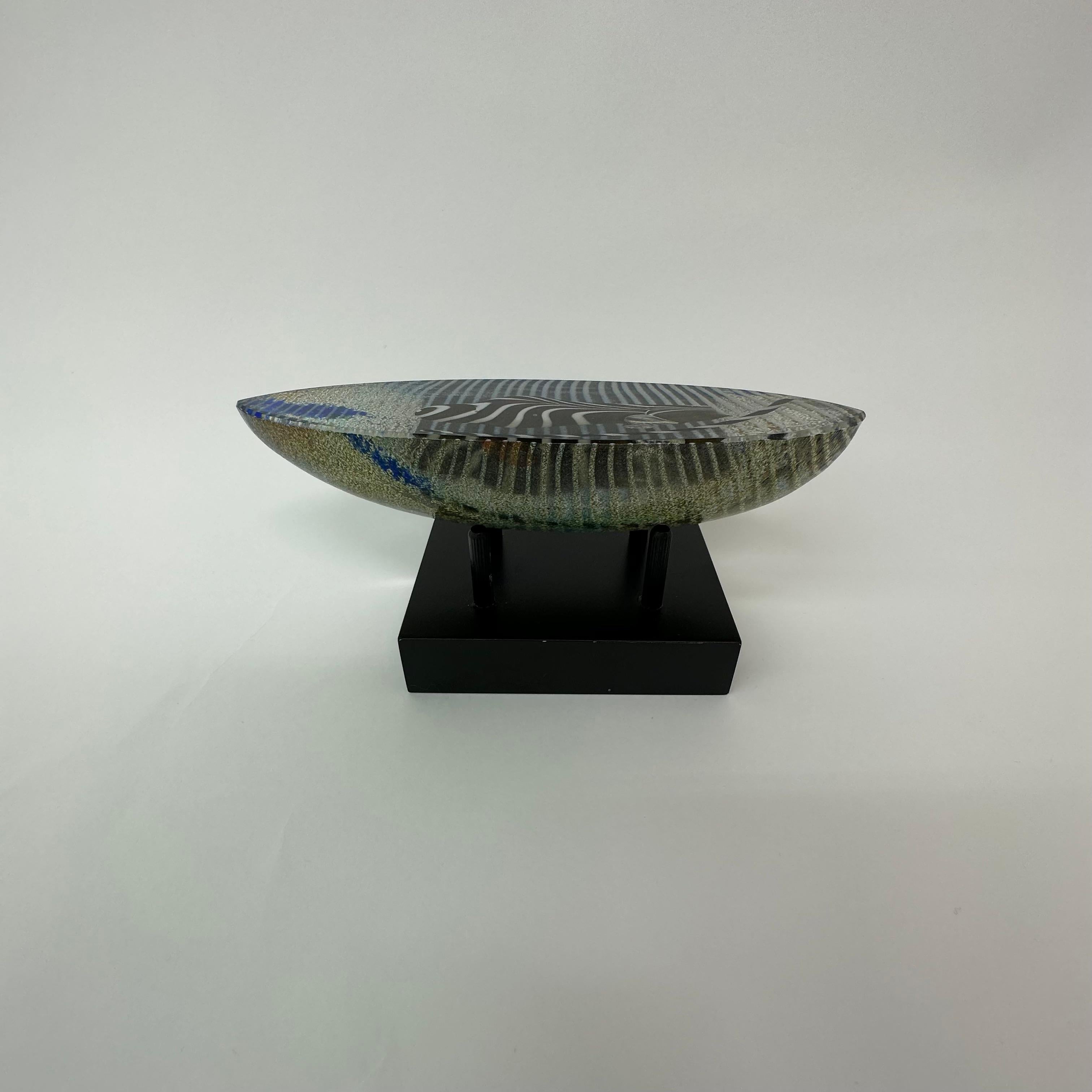 Swedish Bertil Vallien for Kosta Boda glass boat sculpture Limited edition Voyage For Sale